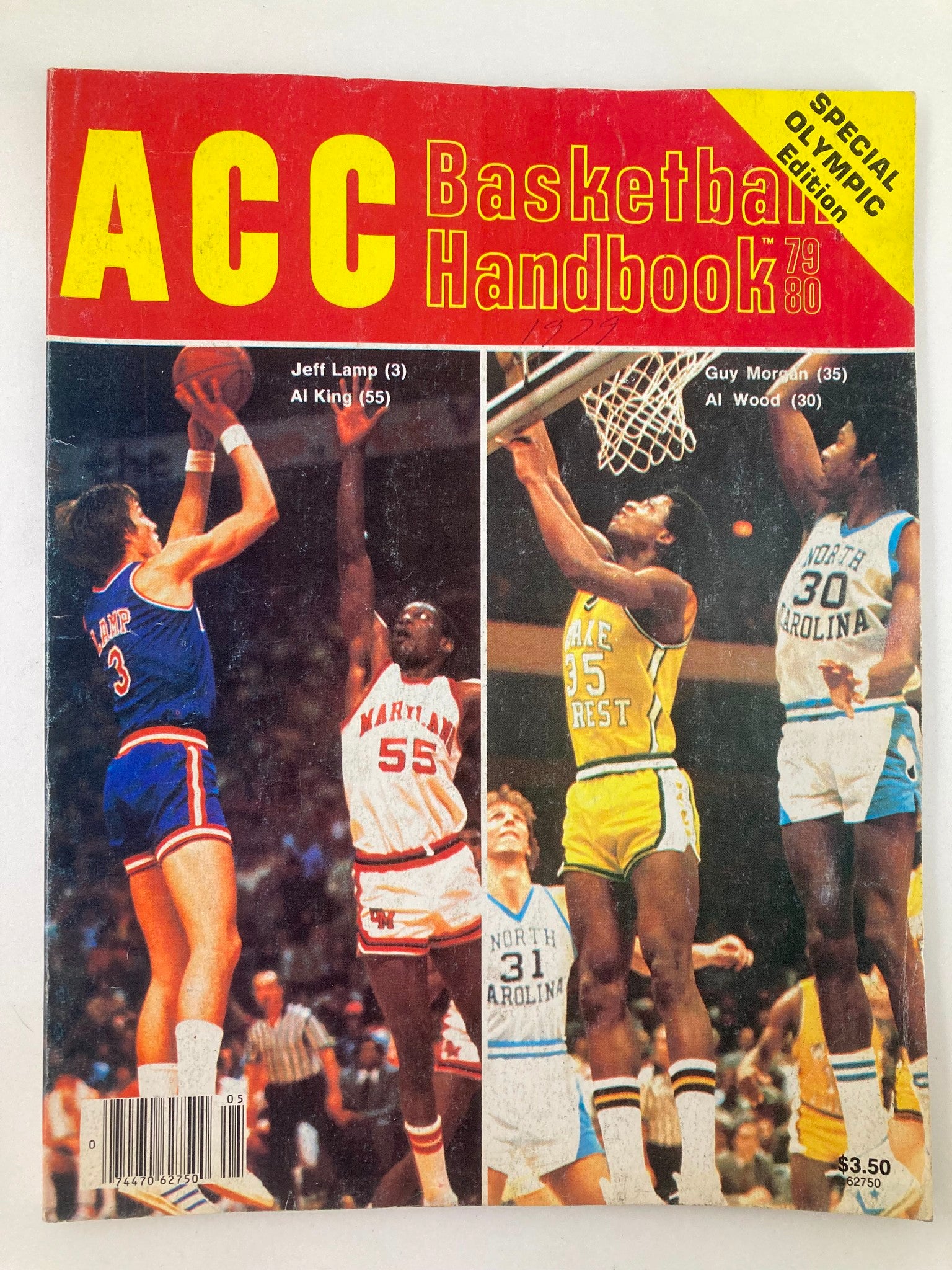 1979-1980 ACC Basketball Handbook Jeff Lamp, Al King, Guy Morgan & Al Wood