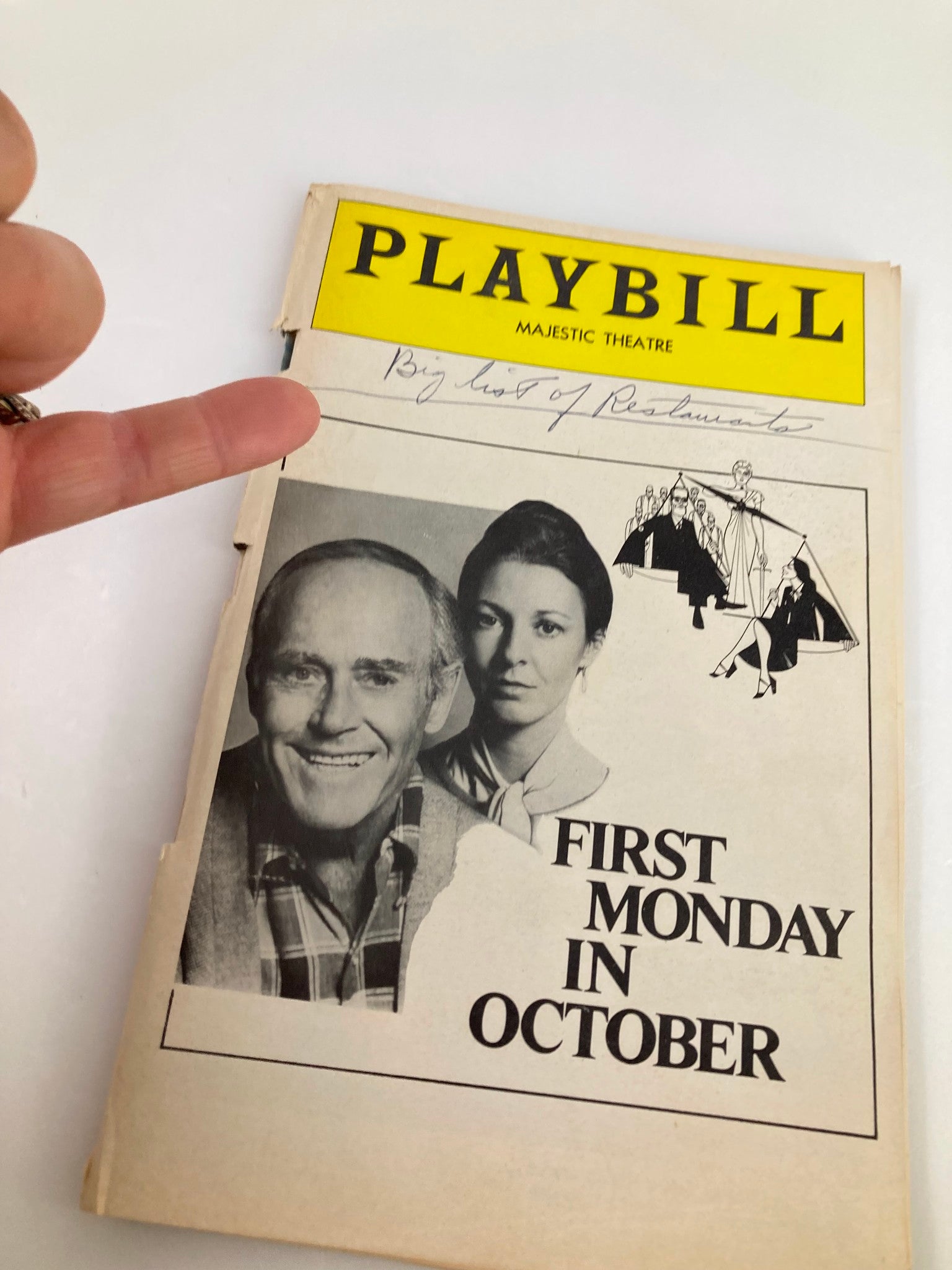 1978 Playbill Majestic Theatre Henry Fonda in First Monday in October