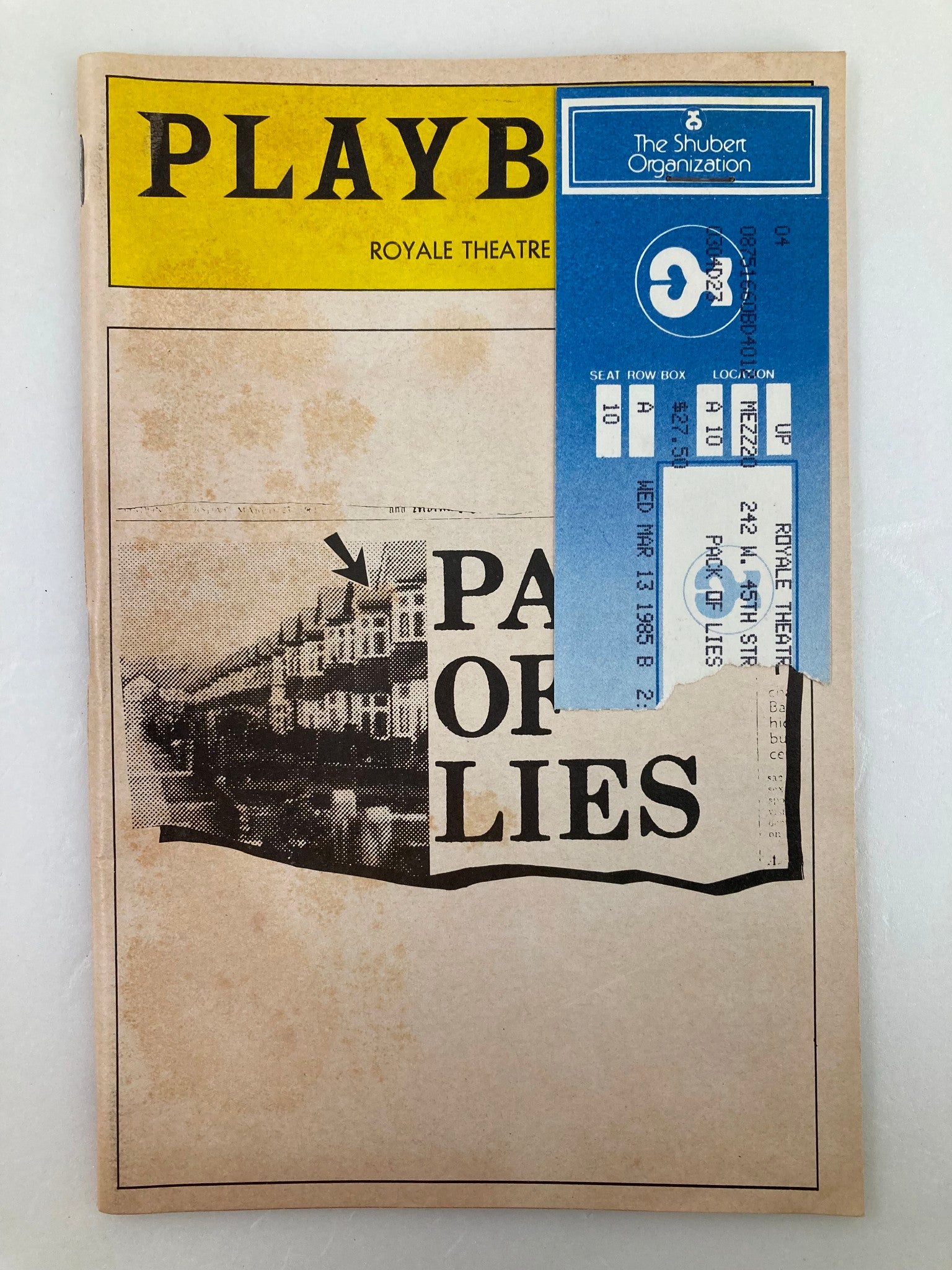 1985 Playbill Royale Theatre Rosemarry Harris, Dana Ivey in Pack of Lies