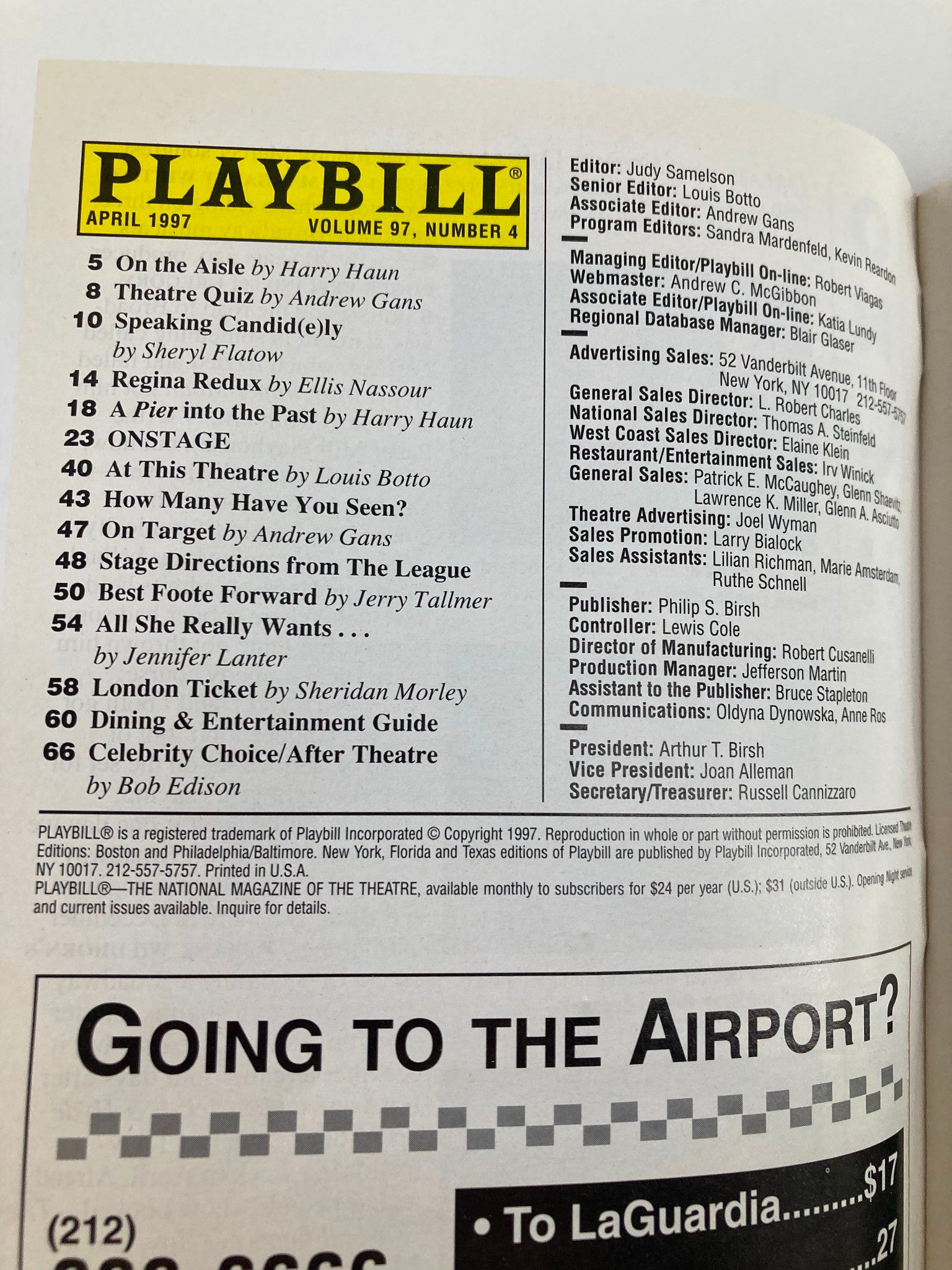 1997 Playbill Gershwin Theatre Jim Dale, Harolyn Blackwell in Candide