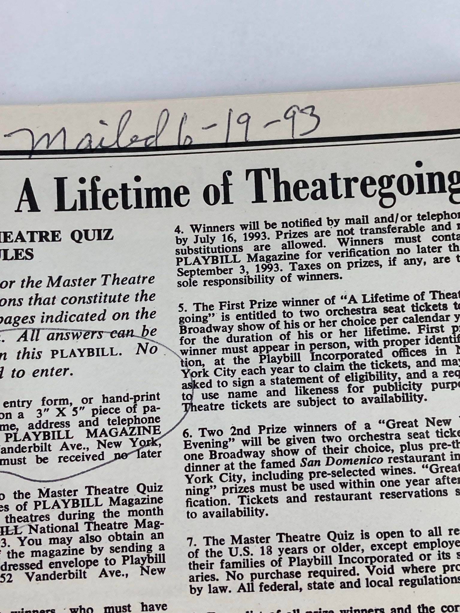 1993 Playbill Palace Theatre Larry Gatlin, Gregory Peck in Will Rogers Follies