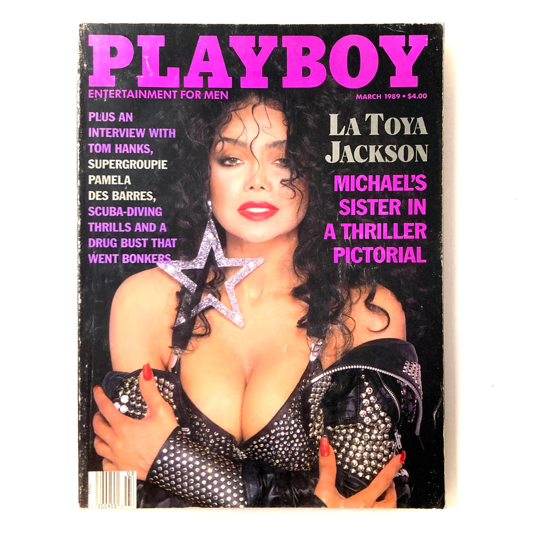 VTG Playboy Magazine March 1989 La Toya Jackson Cover w Centerfold No Label