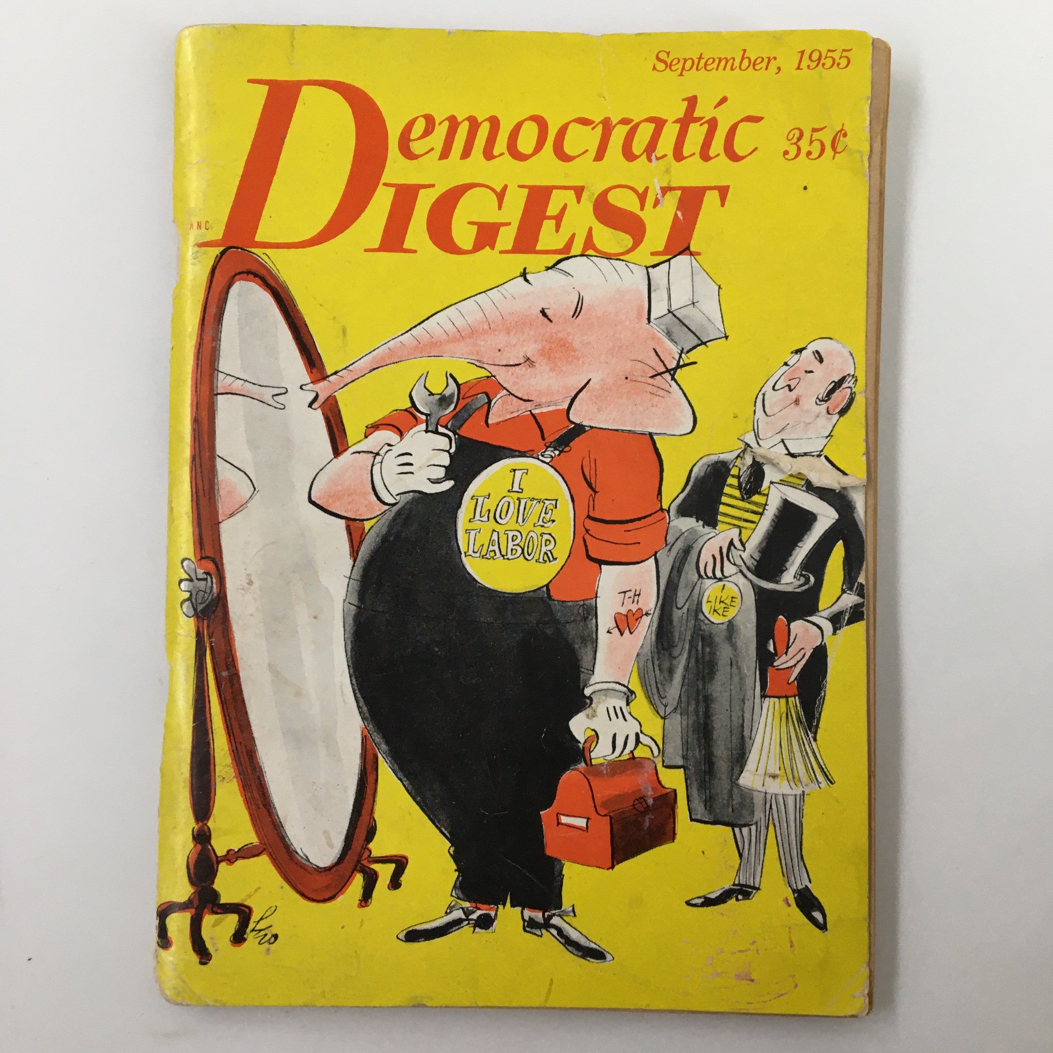 VTG Democratic Digest Magazine September 1955 Dwight Eisenhower I Love Labor