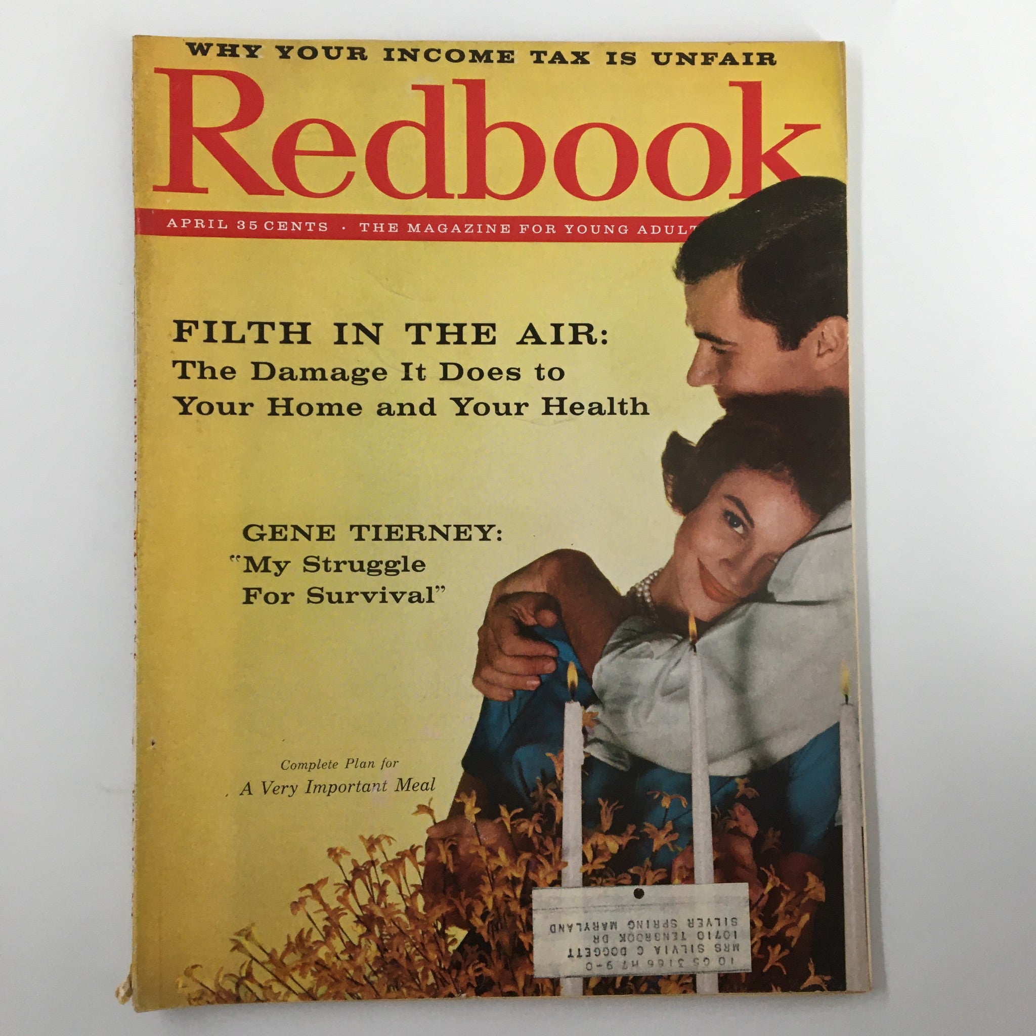 VTG Redbook Magazine April 1959 Gene Tierney My Struggle for Survival