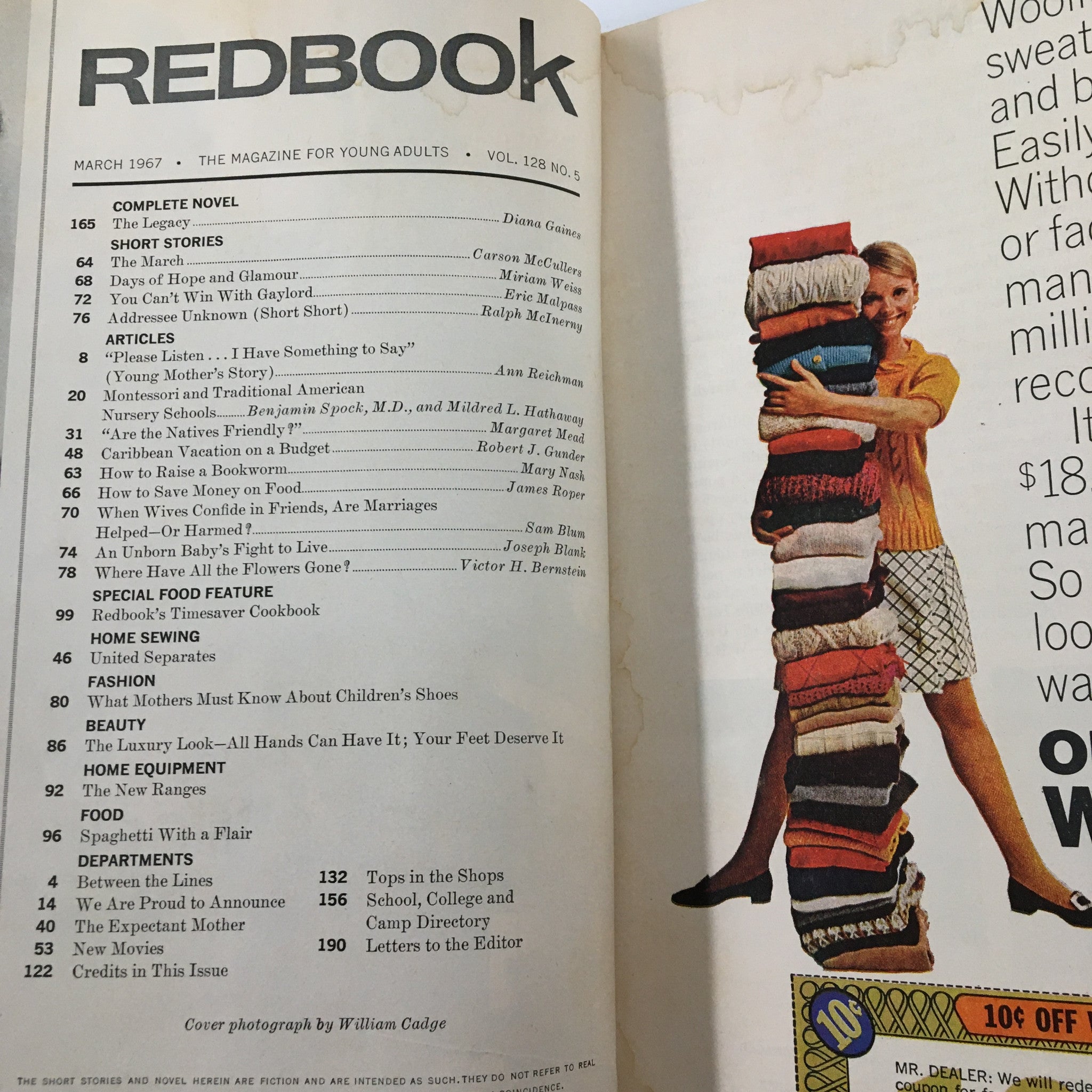 VTG Redbook Magazine March 1967 The Operation That Saves Unborn Babies' Lives