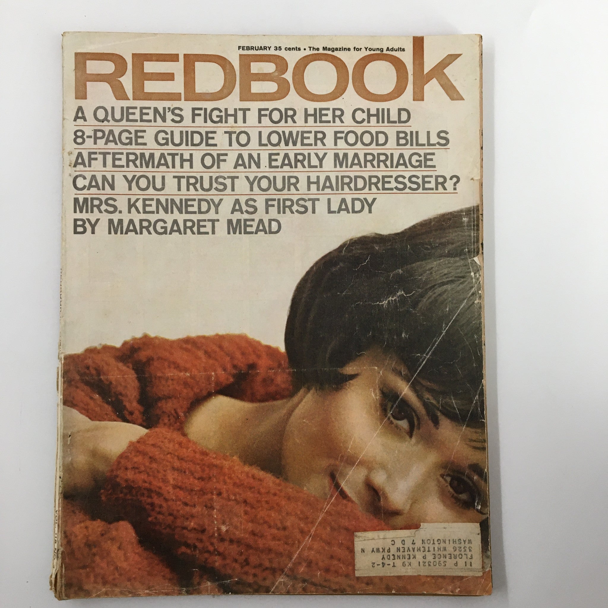 VTG Redbook Magazine February 1962 Mrs. Kennedy as First Lady by Margaret Mead