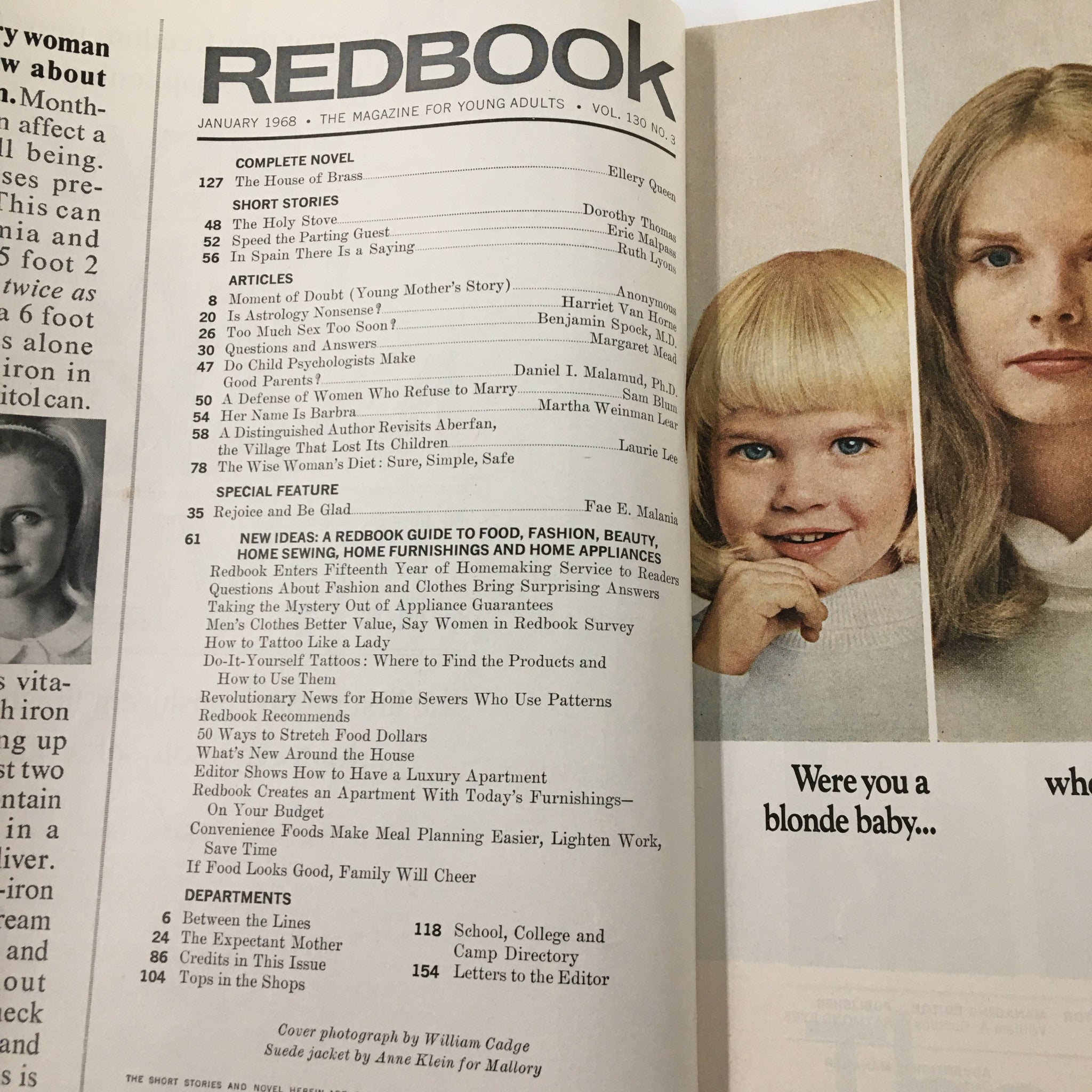 VTG Redbook Magazine January 1968 A Defense of Women Who Refuse To Marry