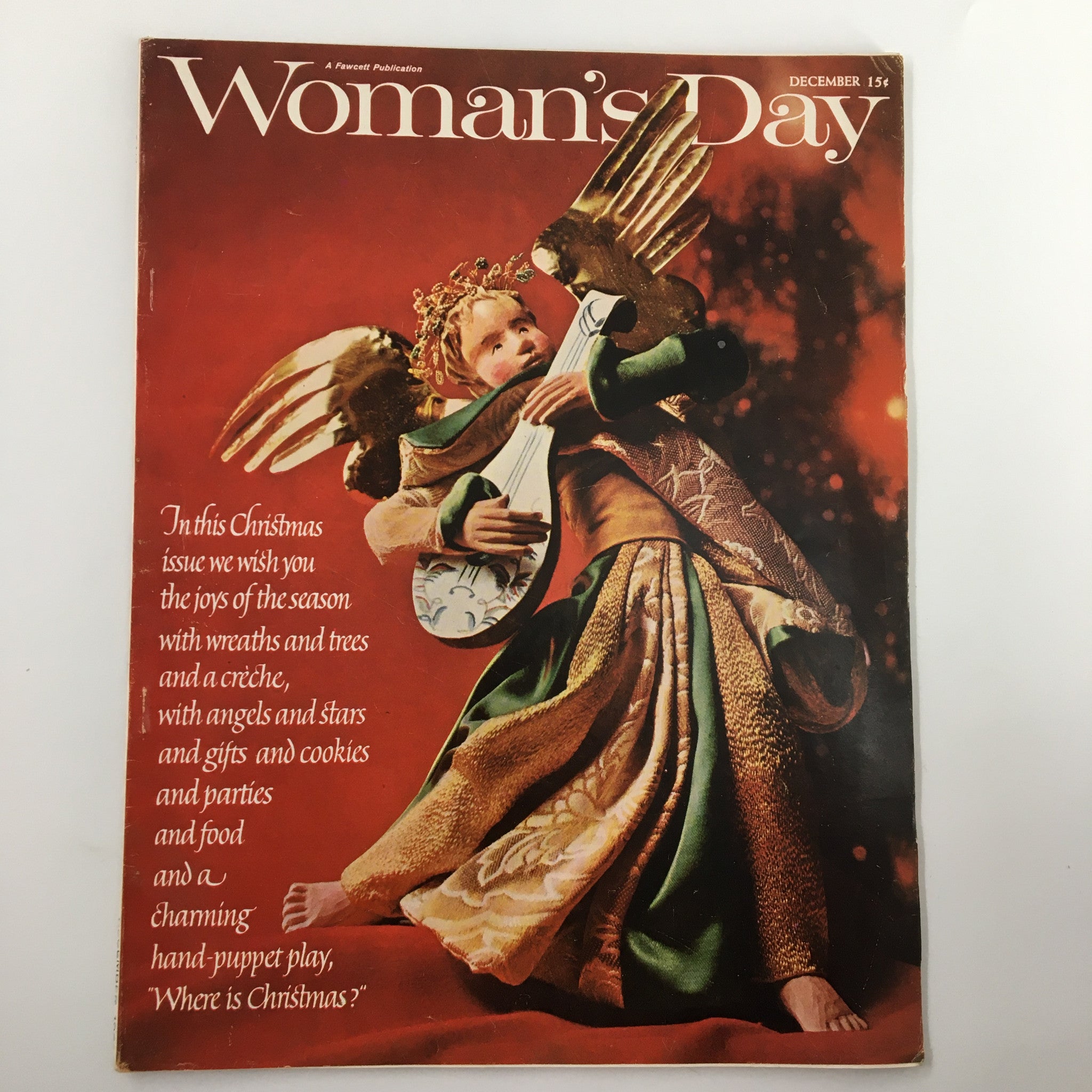 VTG Woman's Day Magazine December 1963 Hand-Puppet Play Christmas No Label