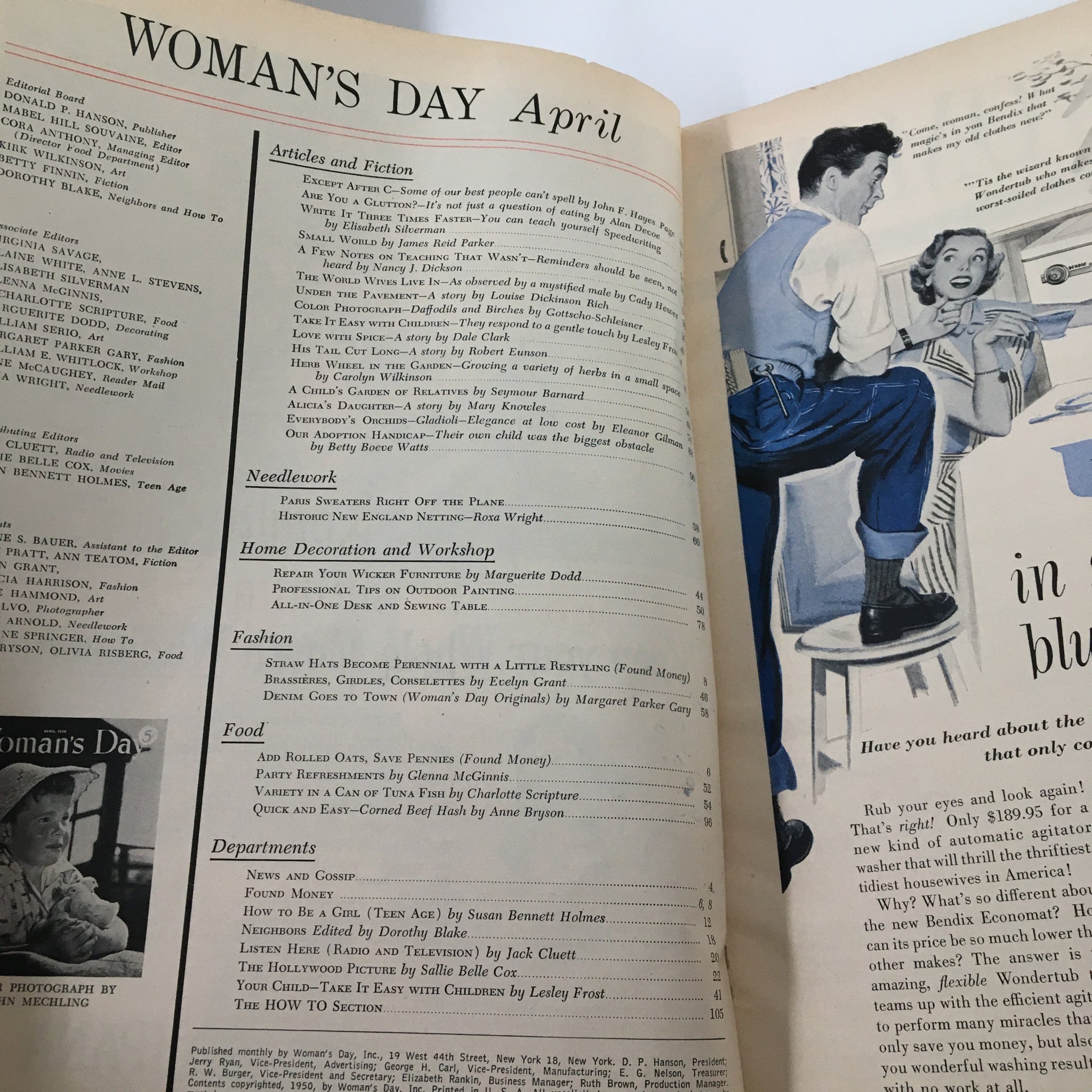 VTG Woman's Day Magazine April 1950 A Child's Garden of Relatives No Label