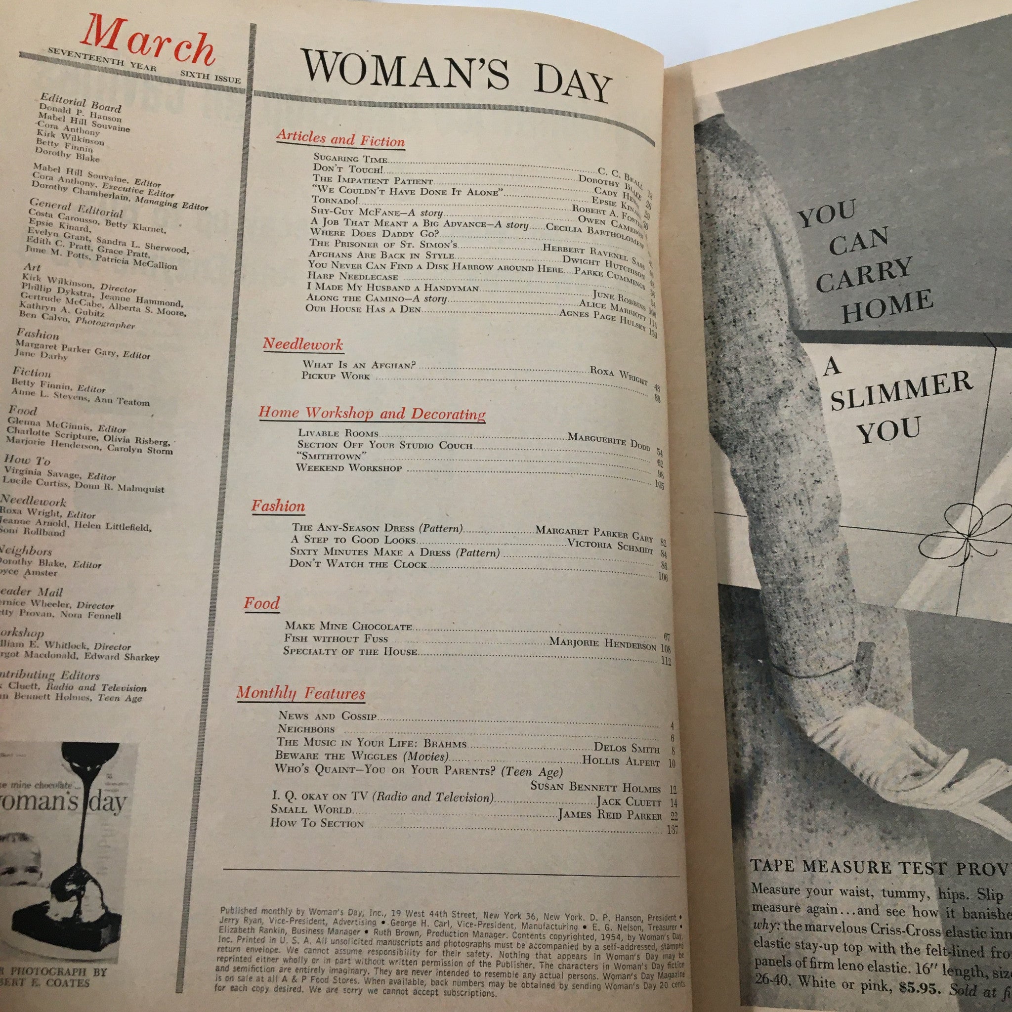 VTG Woman's Day Magazine March 1954 A Job That Meant A Big Advance No Label