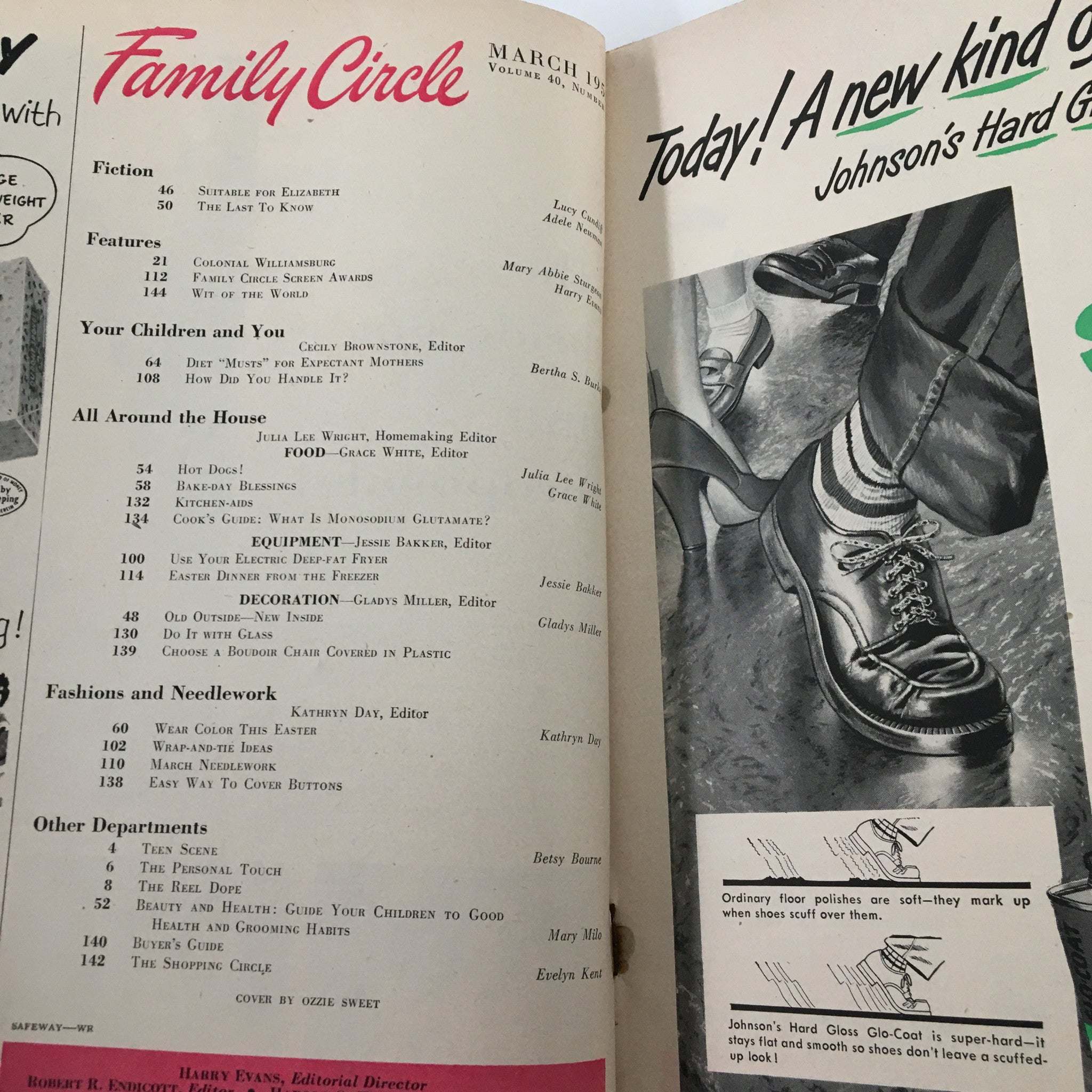 VTG Family Circle Magazine March 1952 Easter Dinner From The Freezer No Label