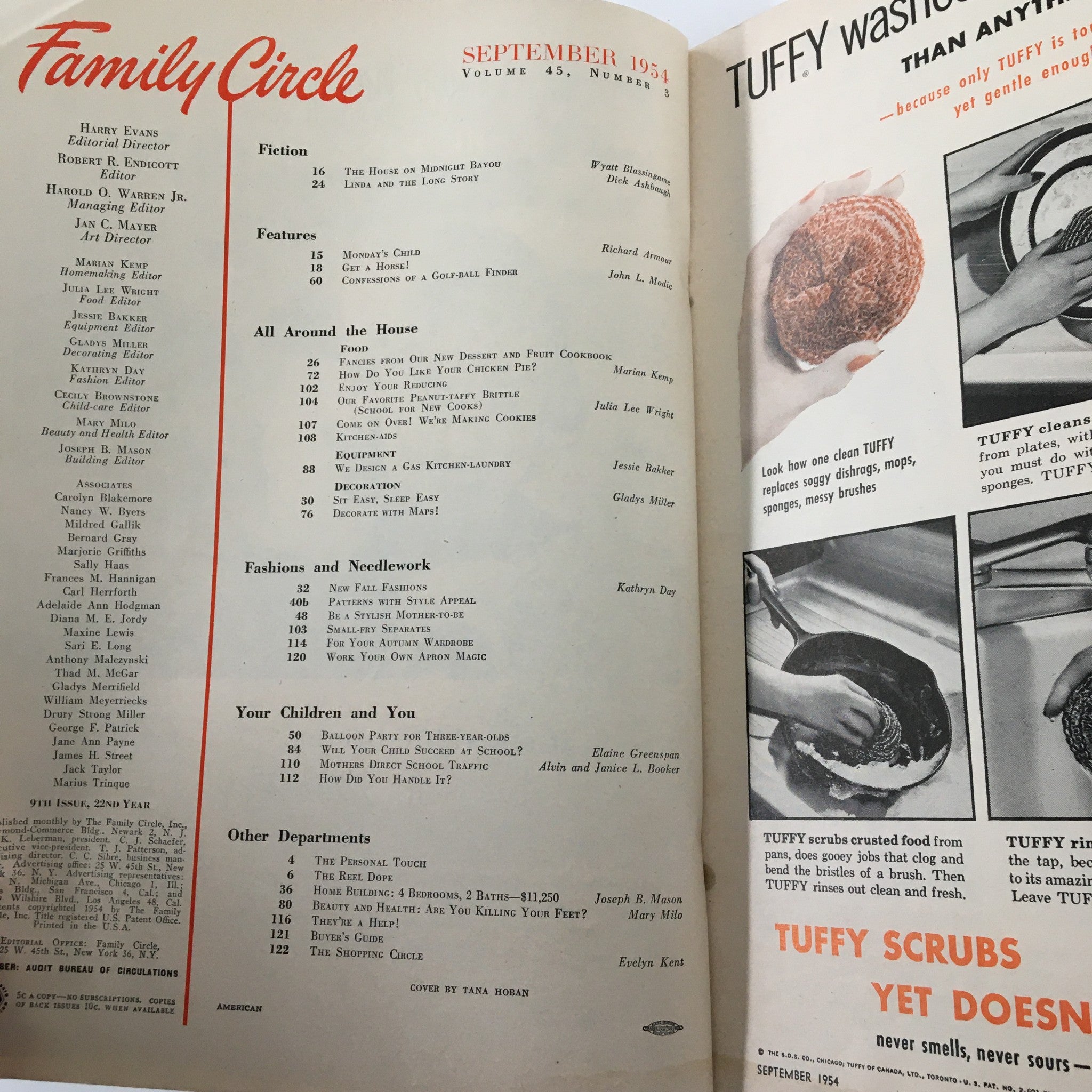 VTG Family Circle Magazine September 1954 Dessert & Fruit Cookbook No Label