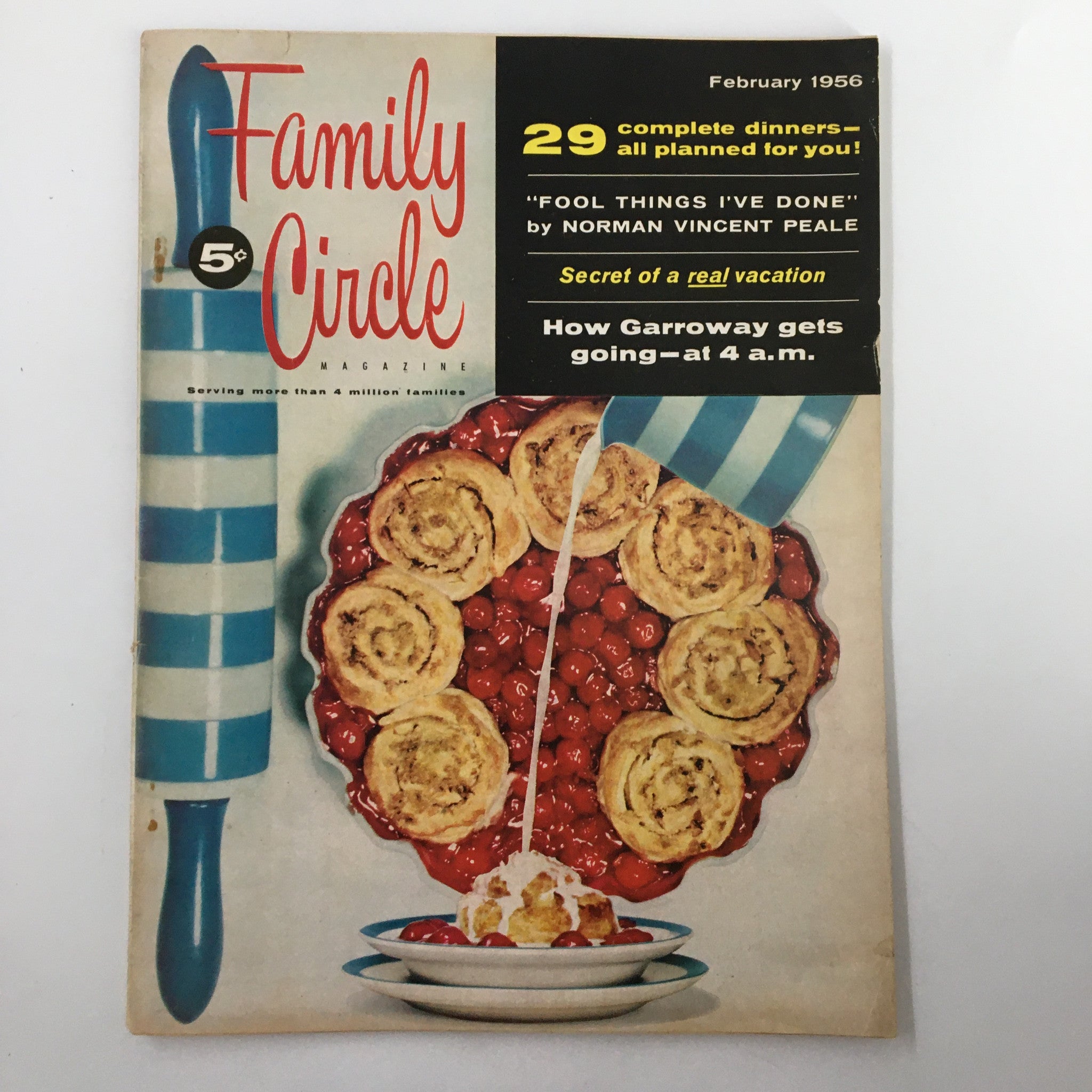 VTG Family Circle Magazine February 1956 How Garroway Gets Going at 4am No Label