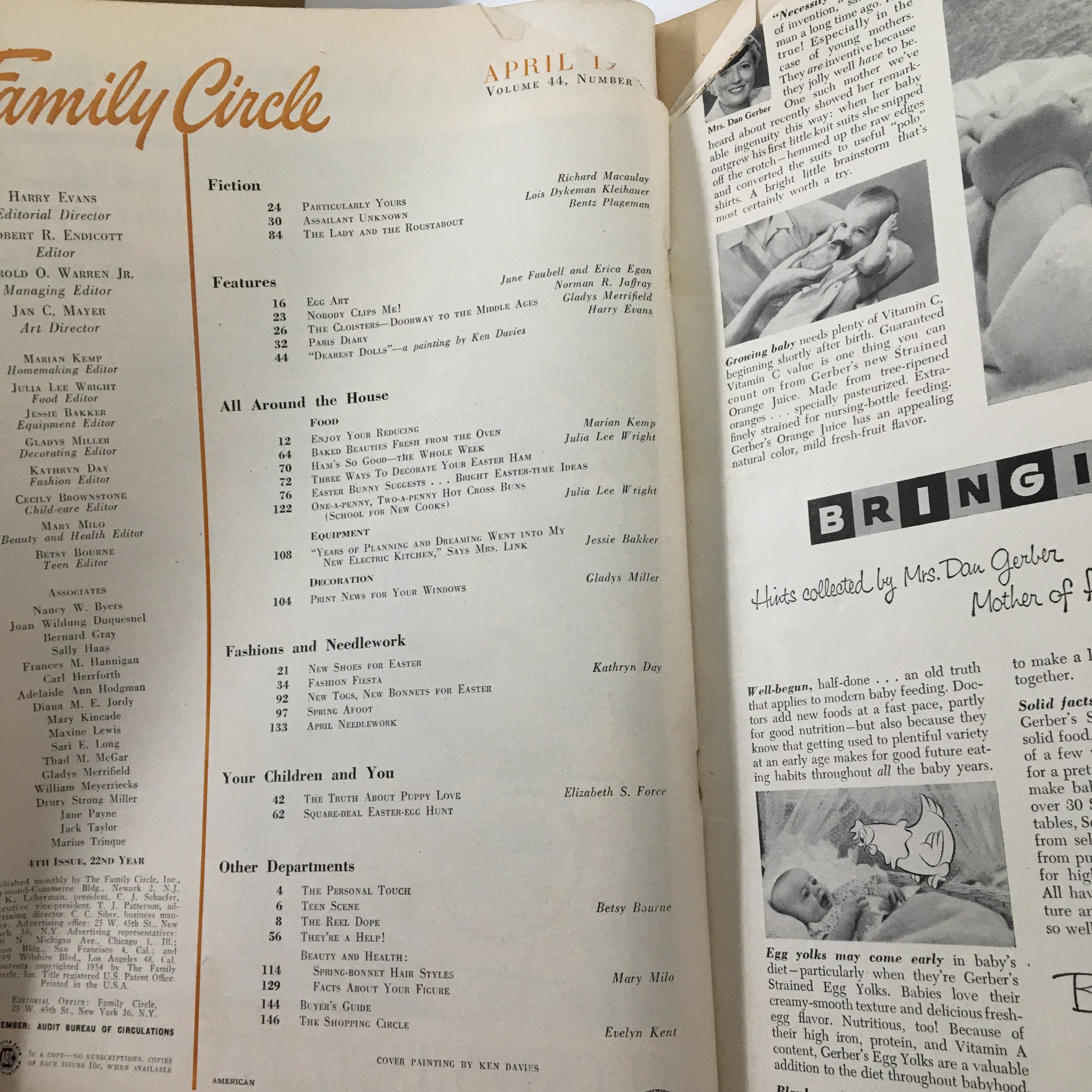 VTG Family Circle Magazine April 1954 Egg-Decorating Ideas No Label