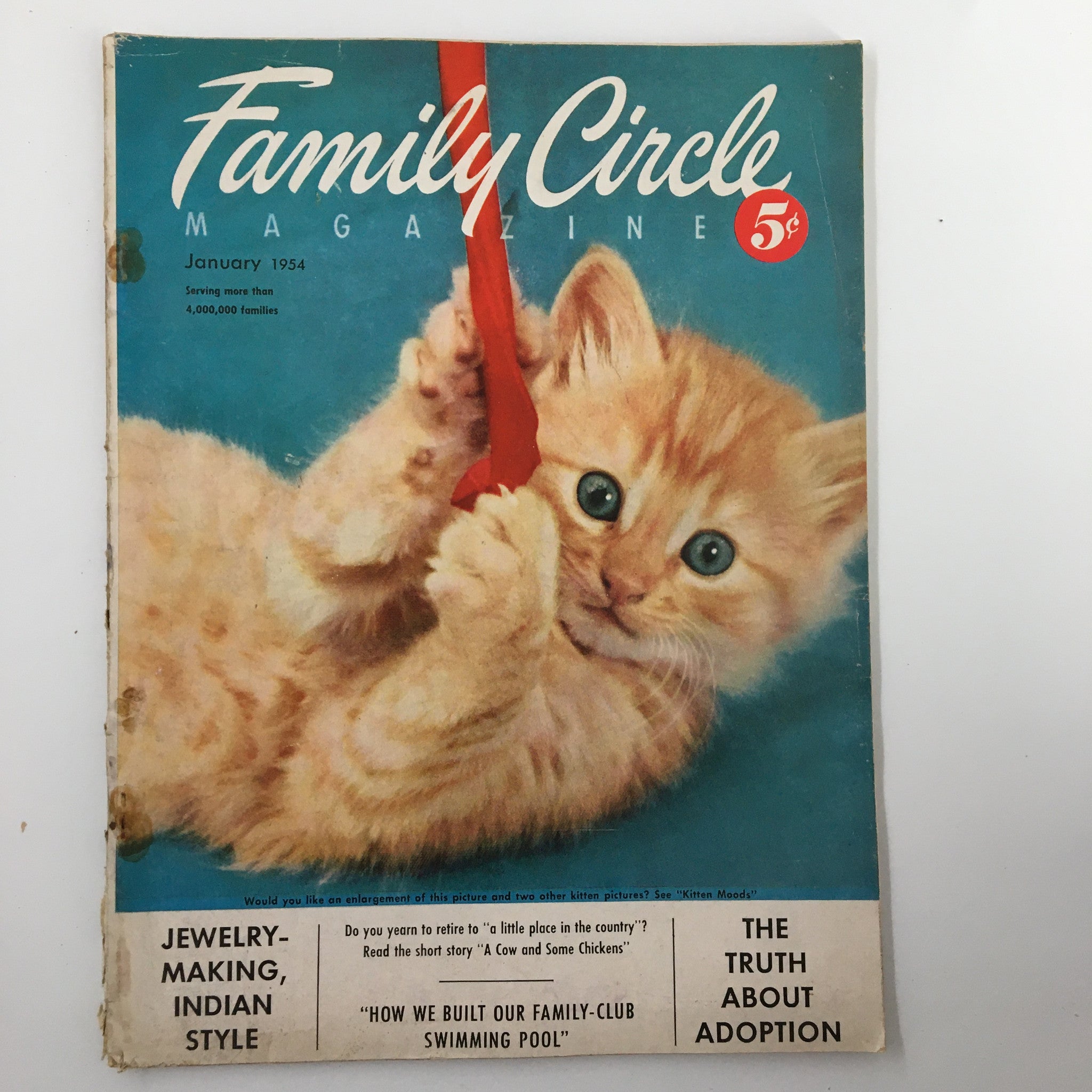 VTG Family Circle Magazine January 1954 The Truth About Adoption No Label