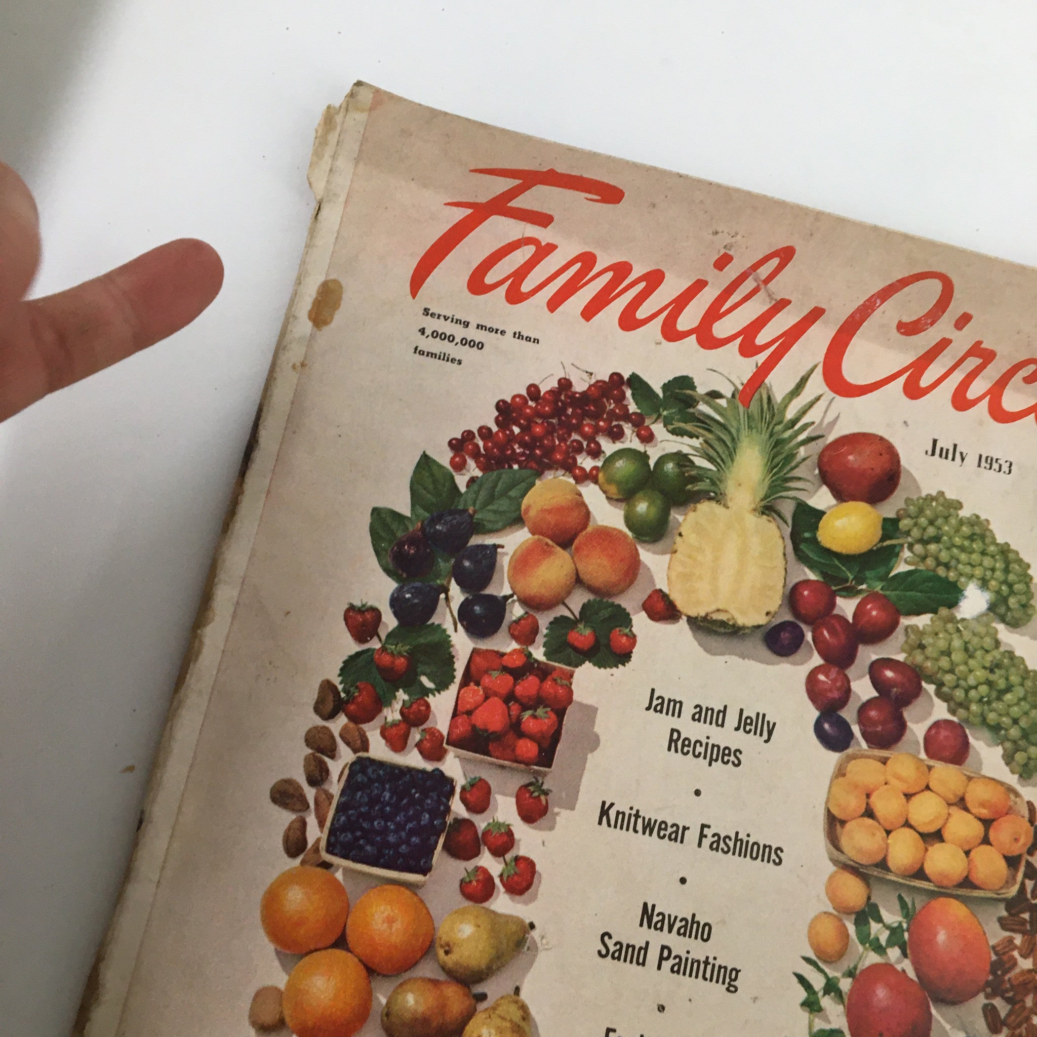 VTG Family Circle Magazine July 1953 Navaho Sand Painting Fruit Pies No Label