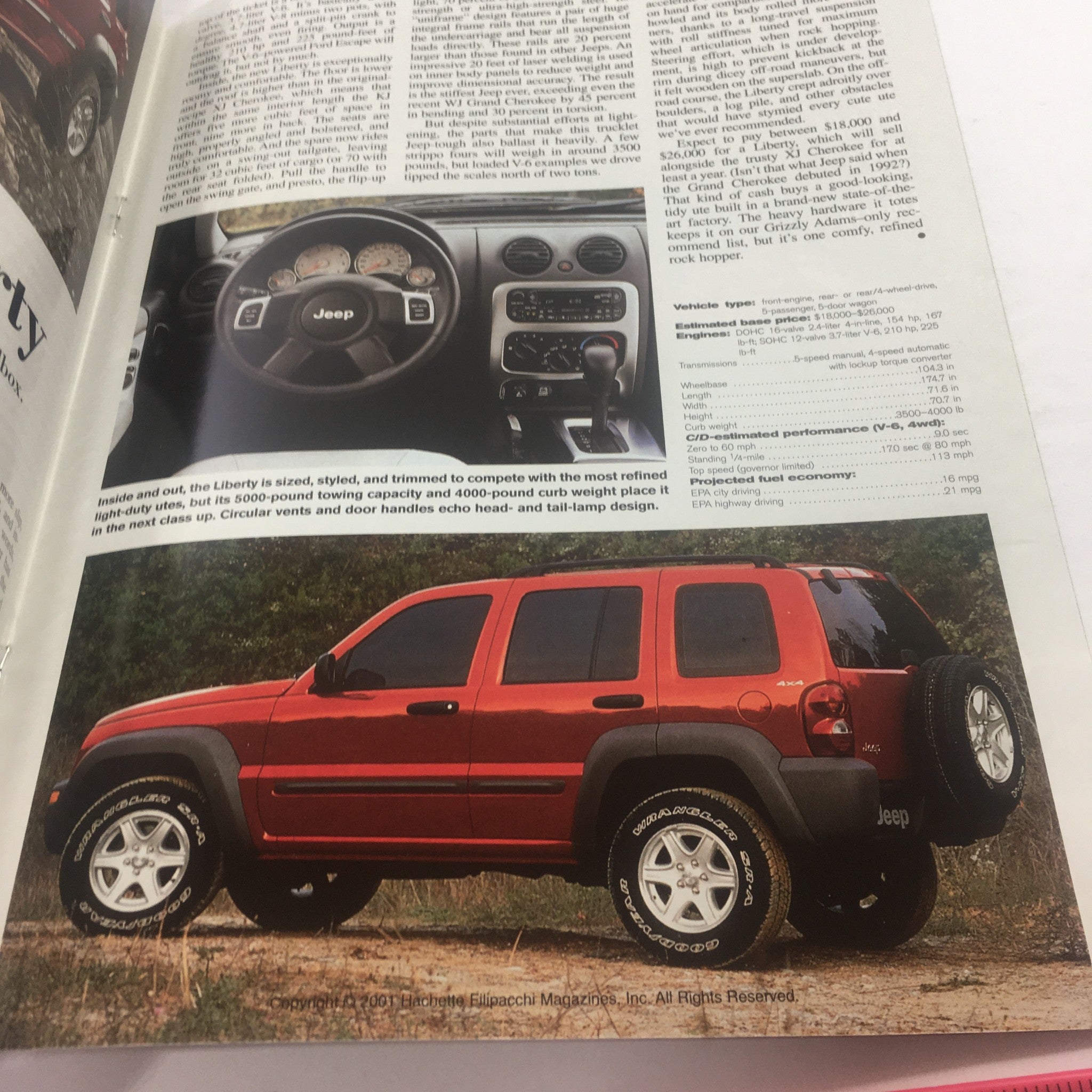 2002 Jeep Liberty 4-Wheel & Off-Road Dealership Car Auto Brochure Catalog