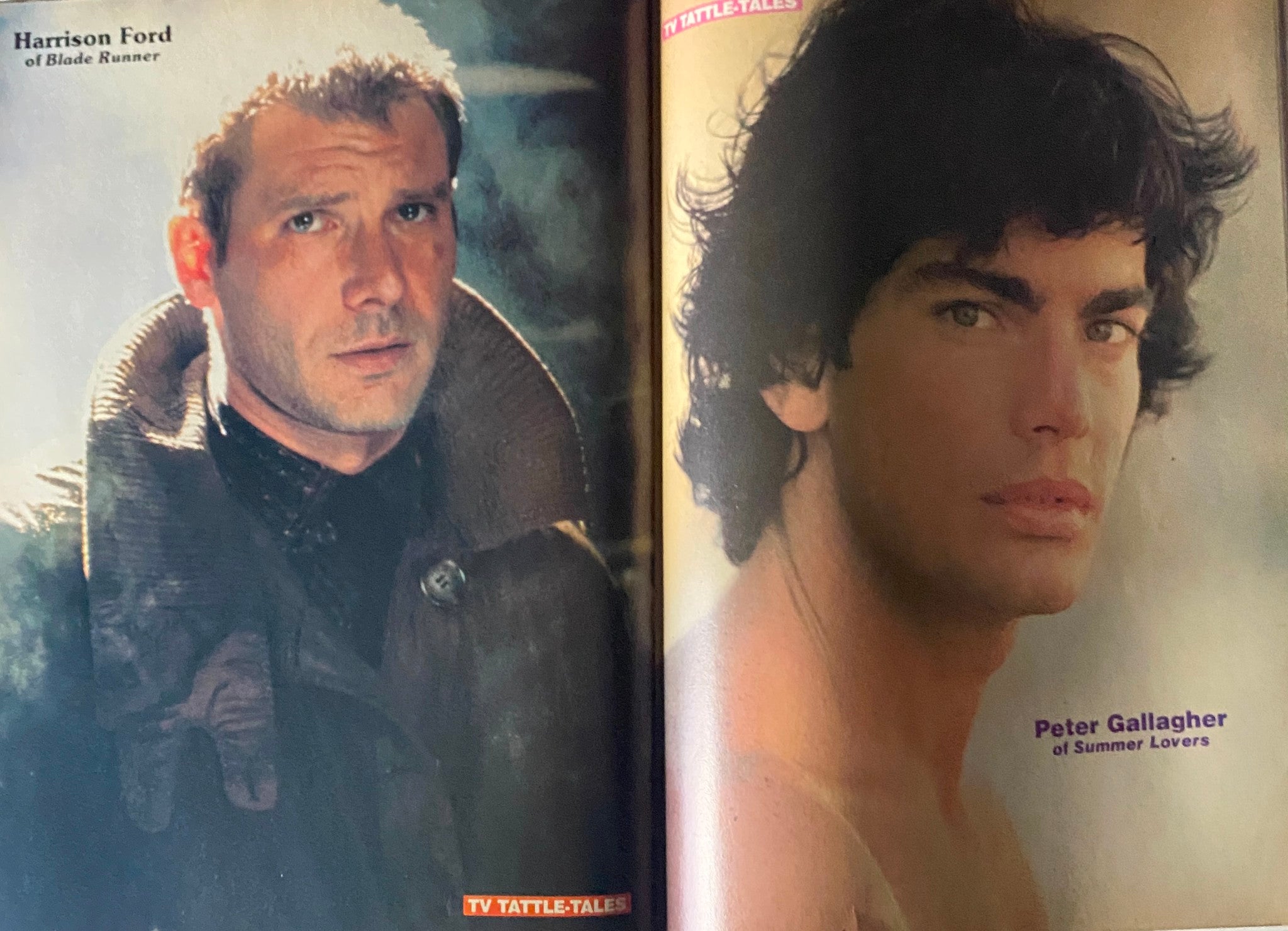 16 Magazine Fall 1982 featuring Harrison Ford of Blade Runner and Peter Gallagher of Summer Lovers, showcasing iconic celebrities from the early 1980s.