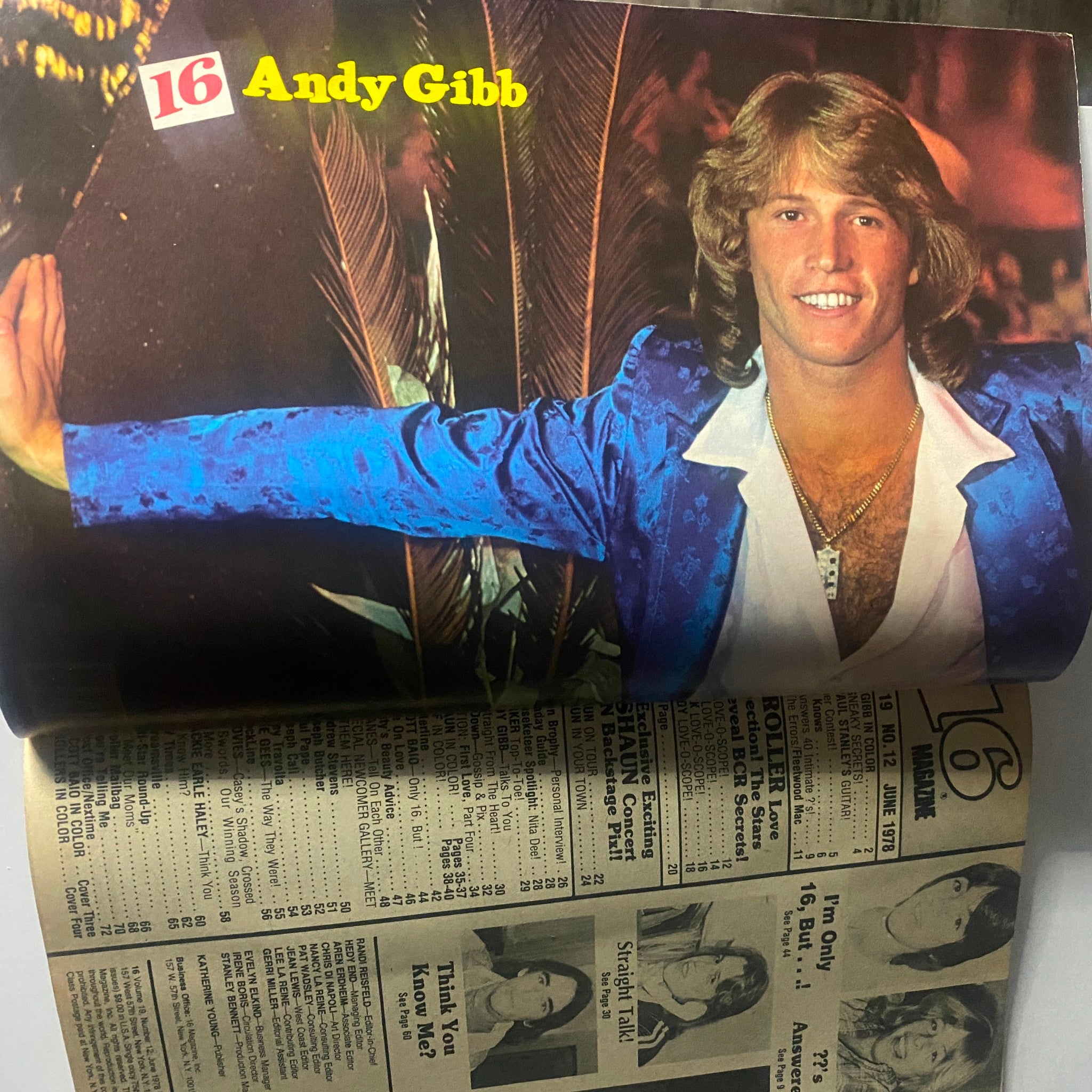 16 Magazine June 1978 Les McKeown, Shaun Cassidy w Poster No Label