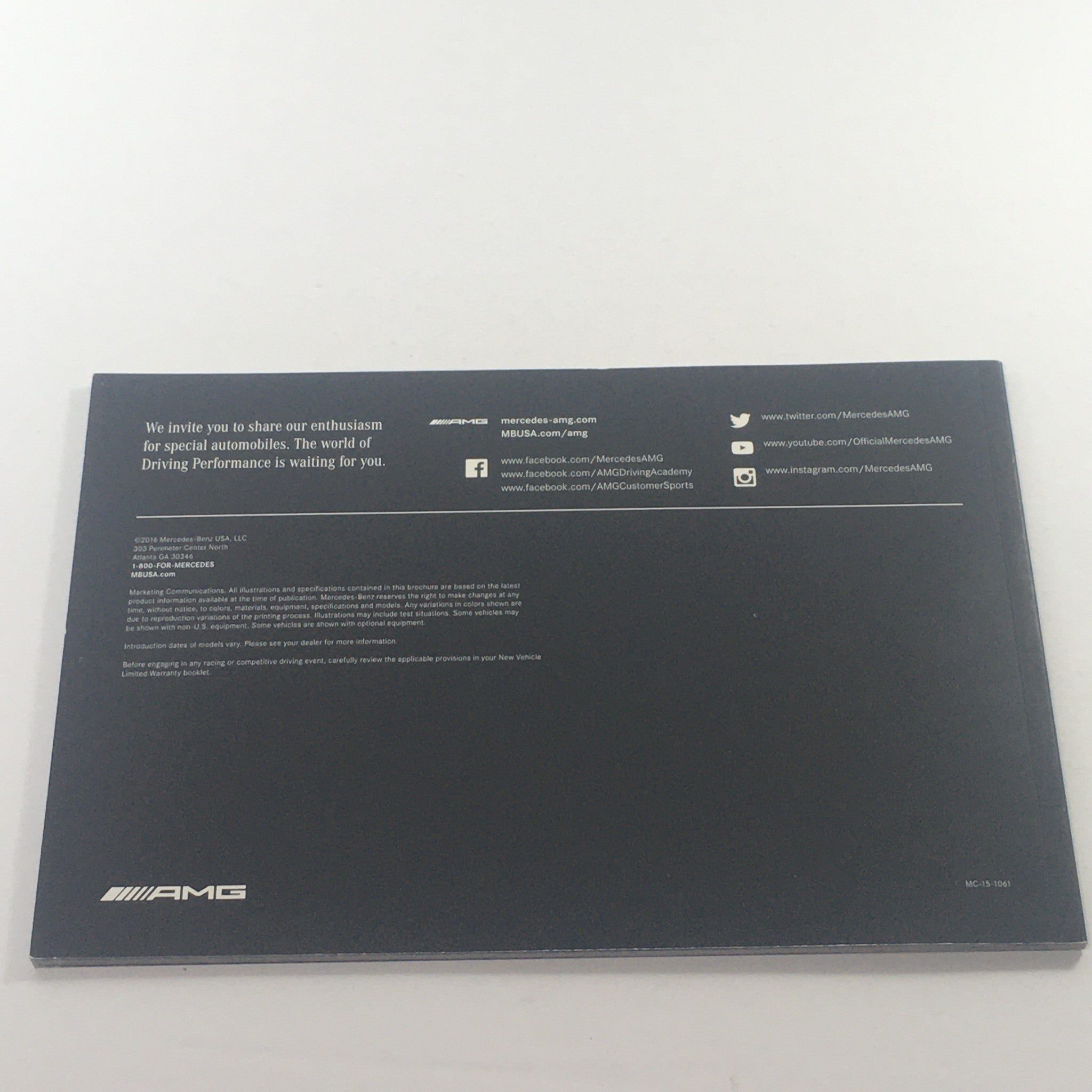 2016 Mercedes-Benz AMG Driving Performance Dealership Car Auto Brochure Catalog