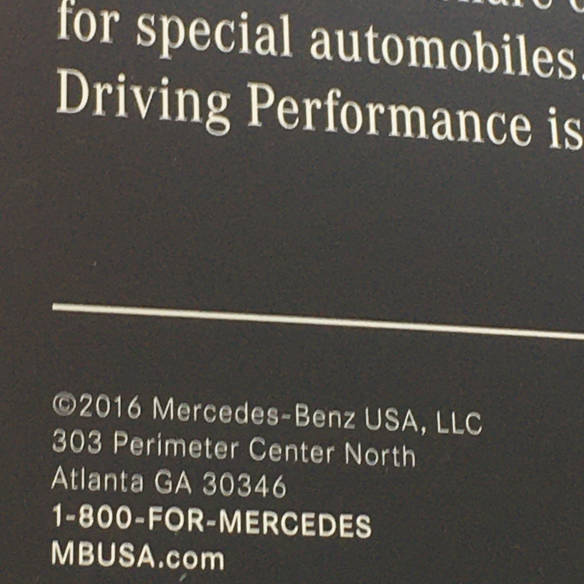 2016 Mercedes-Benz AMG Driving Performance Dealership Car Auto Brochure Catalog