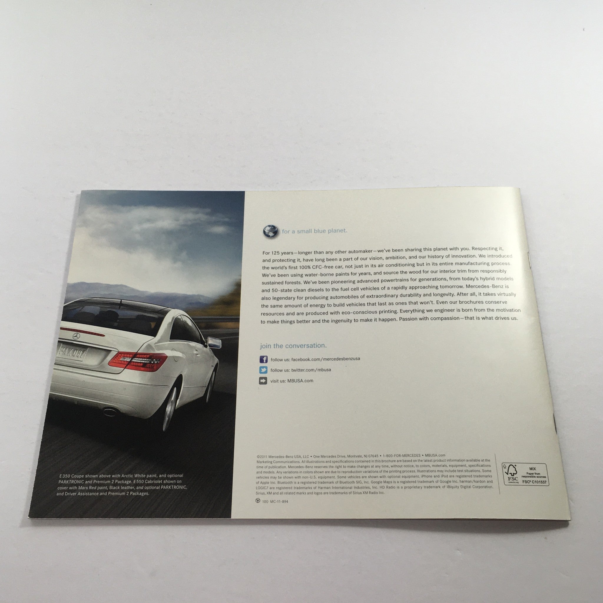 2012 Mercedes-Benz E-Class Coupe/Cabriolet Dealership Car Auto Brochure Catalog