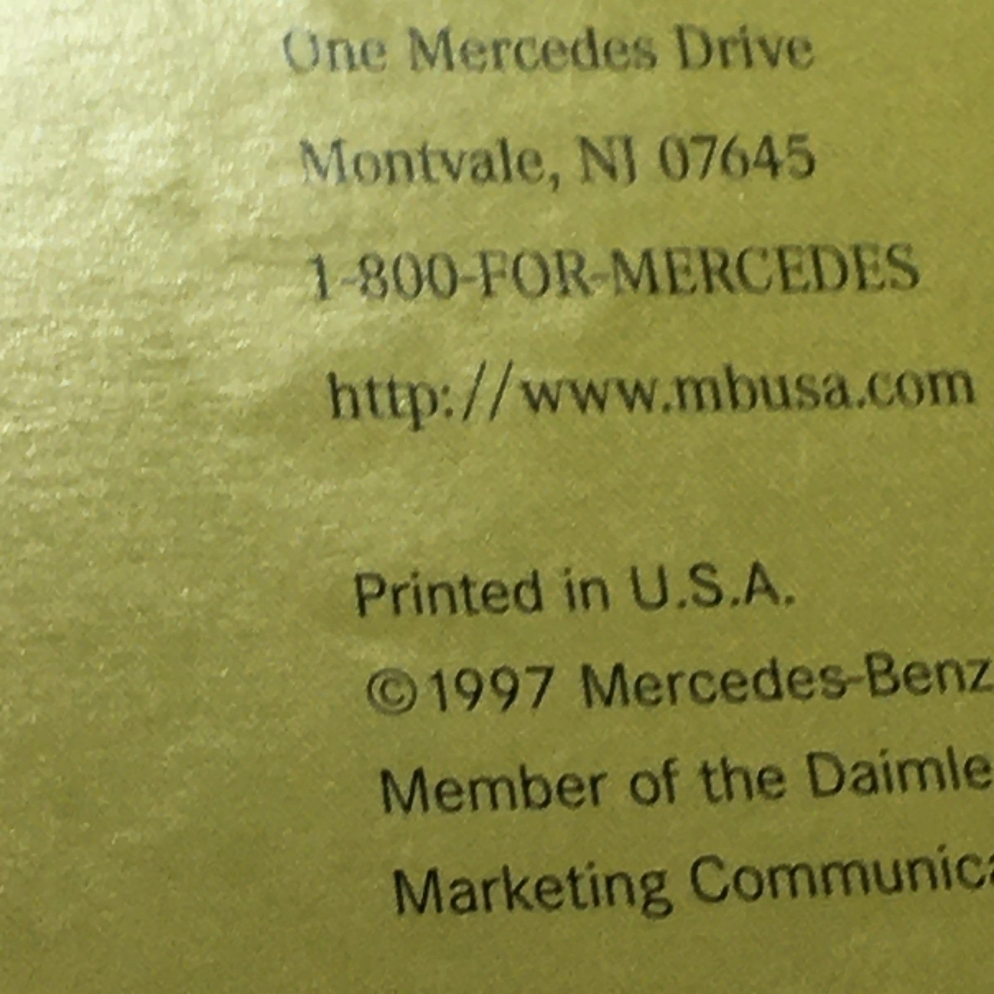 1998 Mercedes-Benz Two-Lane Blacktop Dealership Car Auto Brochure Catalog