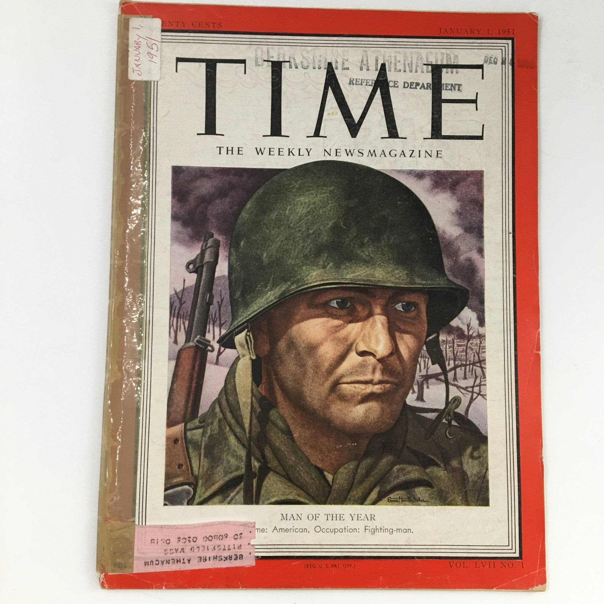 Time Magazine January 1 1951 Vol 57 #1 A Soldier is The Man of the Year
