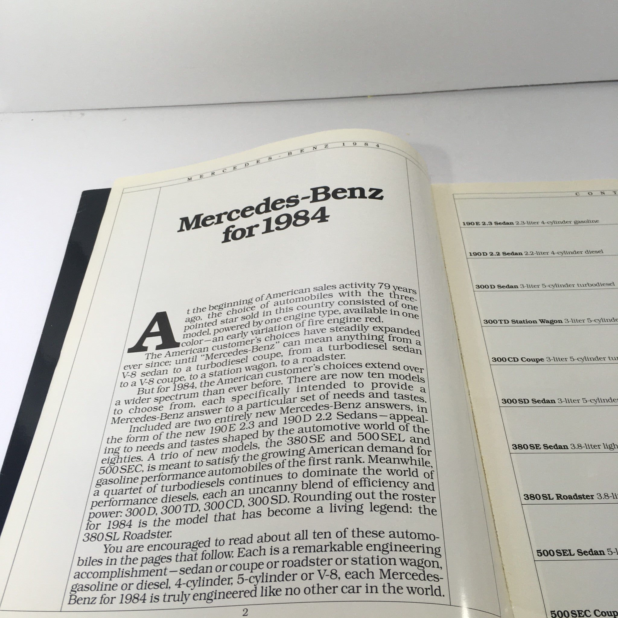 1984 Mercedes-Benz 190E 2.3/190D 2.2 Sedans Dealership Car Auto Brochure Catalog