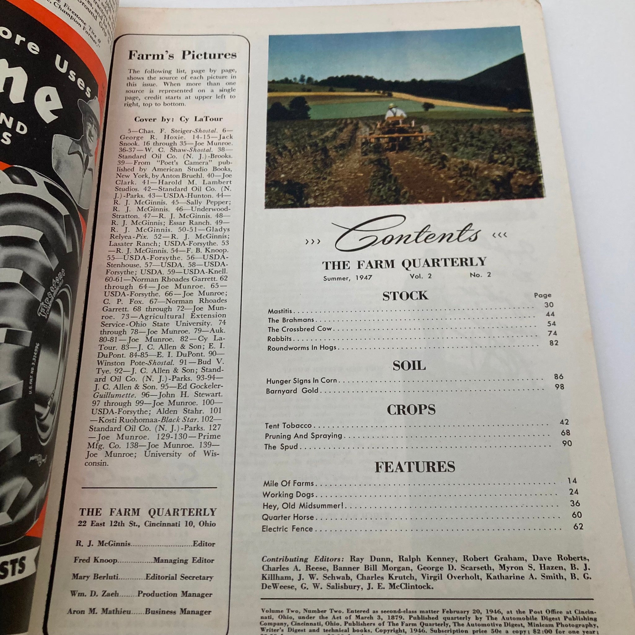 VTG The Farm Quarterly Magazine Summer 1947 Hunger Signs in Corn No Label