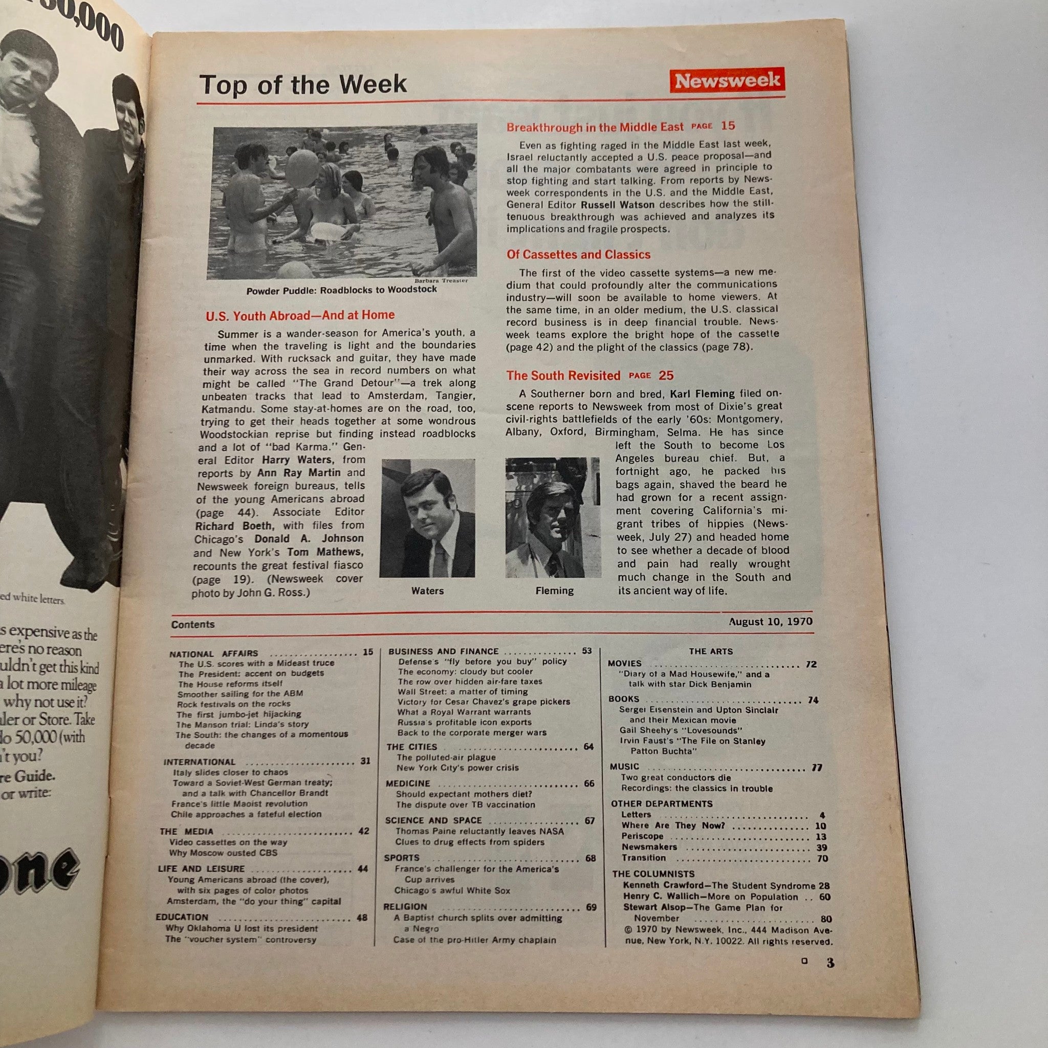 VTG Newsweek Magazine August 10 1970 Summer '70 Young Americans Abroad