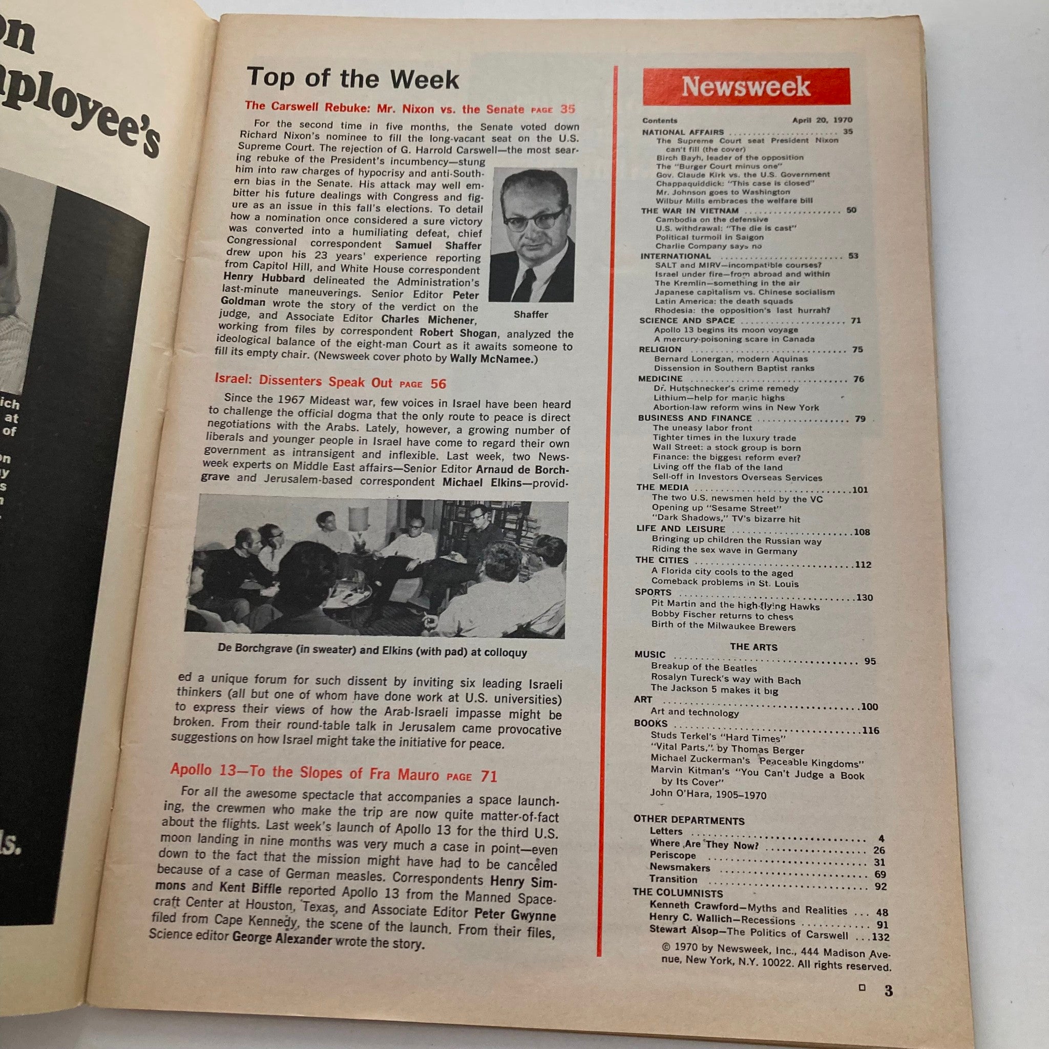 VTG Newsweek Magazine April 20 1970 The Seat Richard Nixon Can't Fill