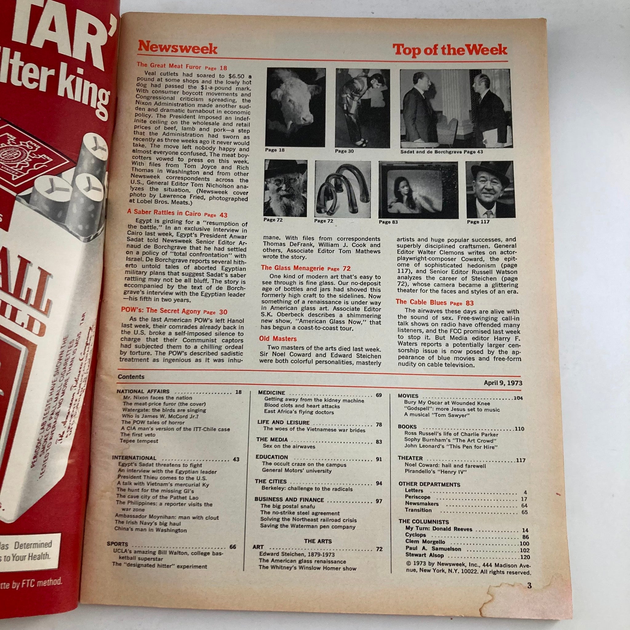 VTG Newsweek Magazine April 9 1973 The Great Meat Furor Veal Cutlets