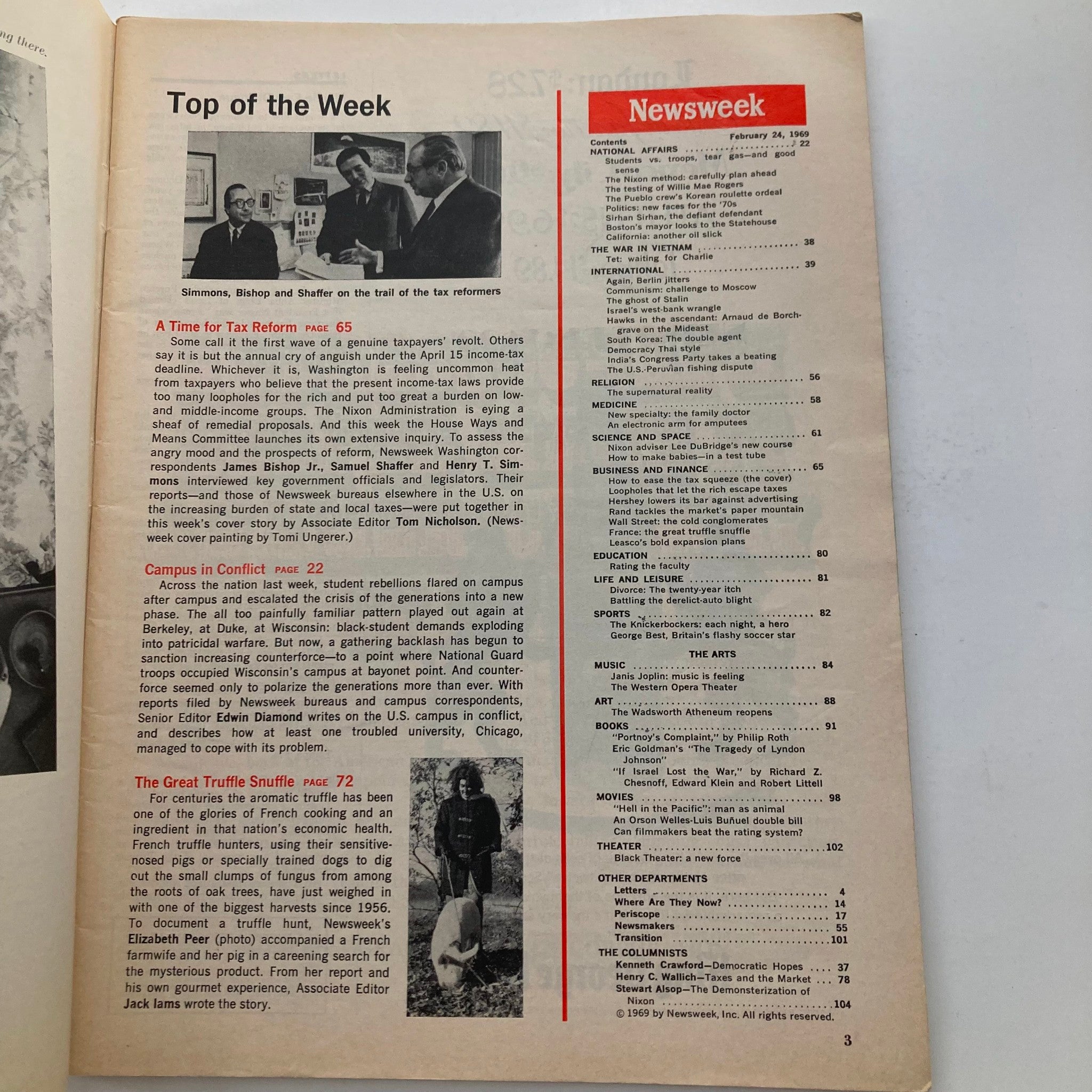 VTG Newsweek Magazine February 24 1969 Taxes How to Ease The Squeeze