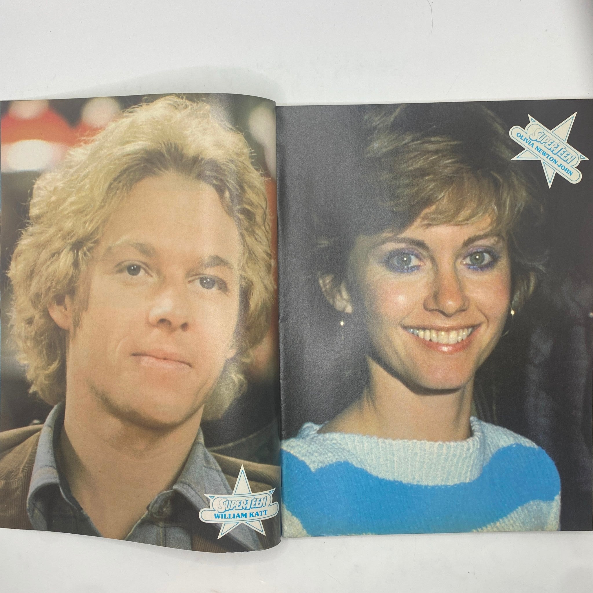 Pages from SuperTeen Magazine September 1981 displaying portraits of William Katt and Olivia Newton-John.