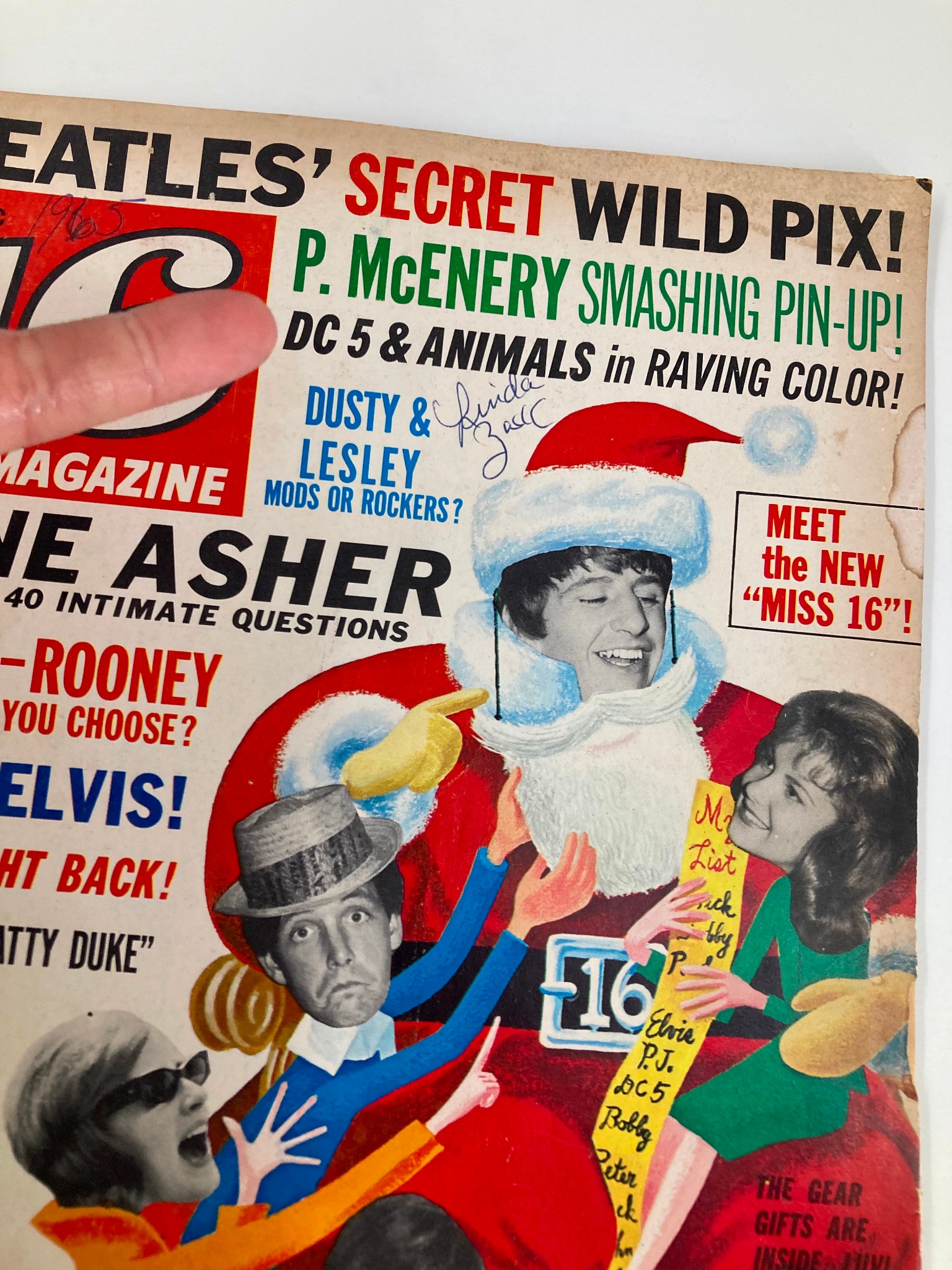 VTG 16 Magazine January 1965 Jane Asher, Manfred Mann, Honeycombs No Label