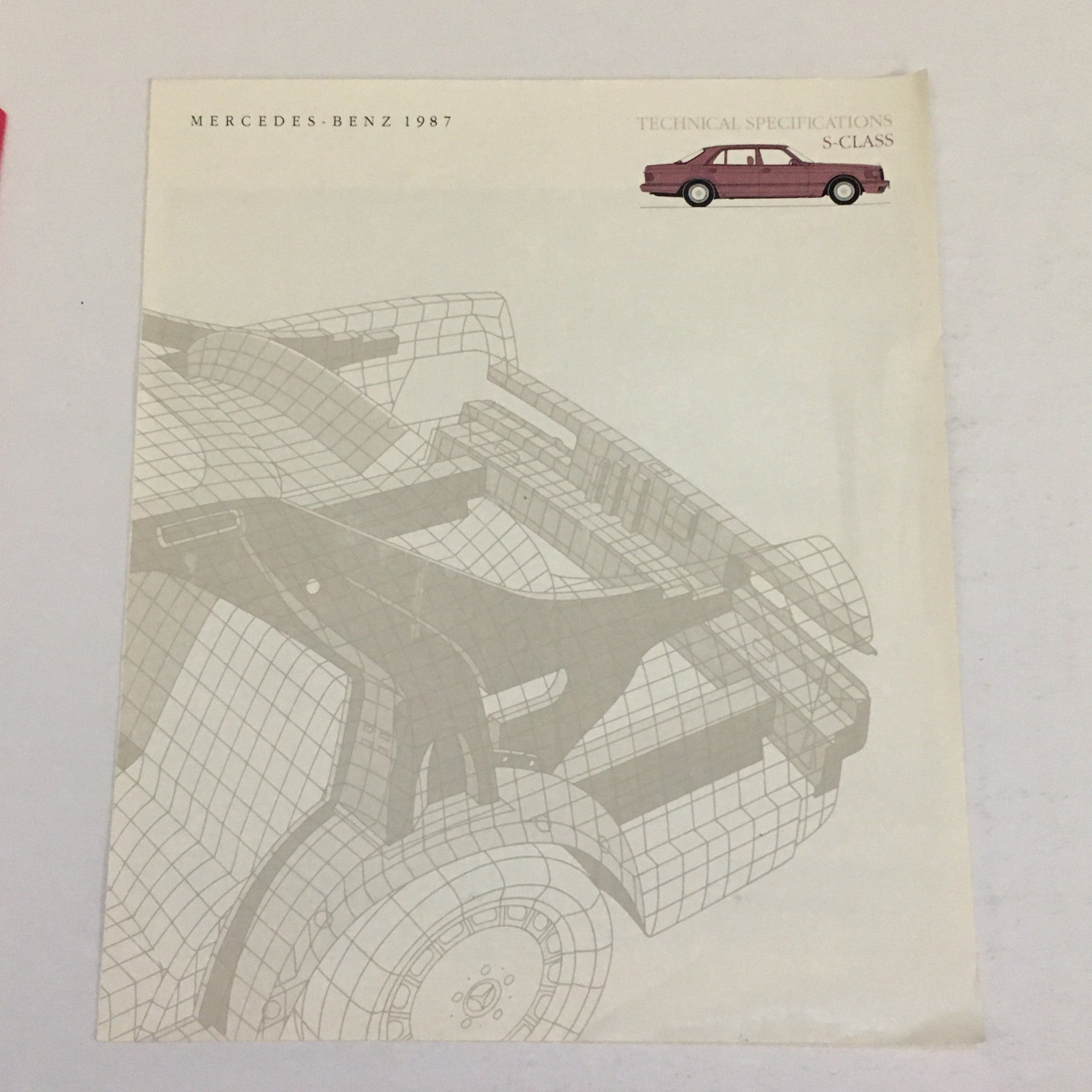 1987 Mercedes-Benz S-Class Specifications Dealership Car Auto Brochure Catalog