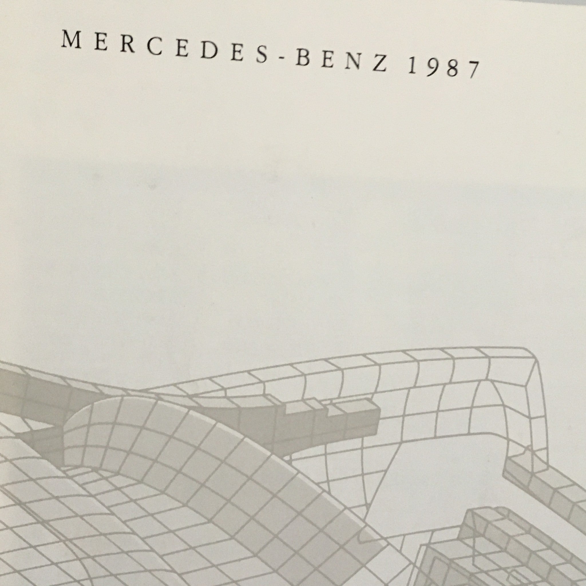 1987 Mercedes-Benz S-Class Specifications Dealership Car Auto Brochure Catalog