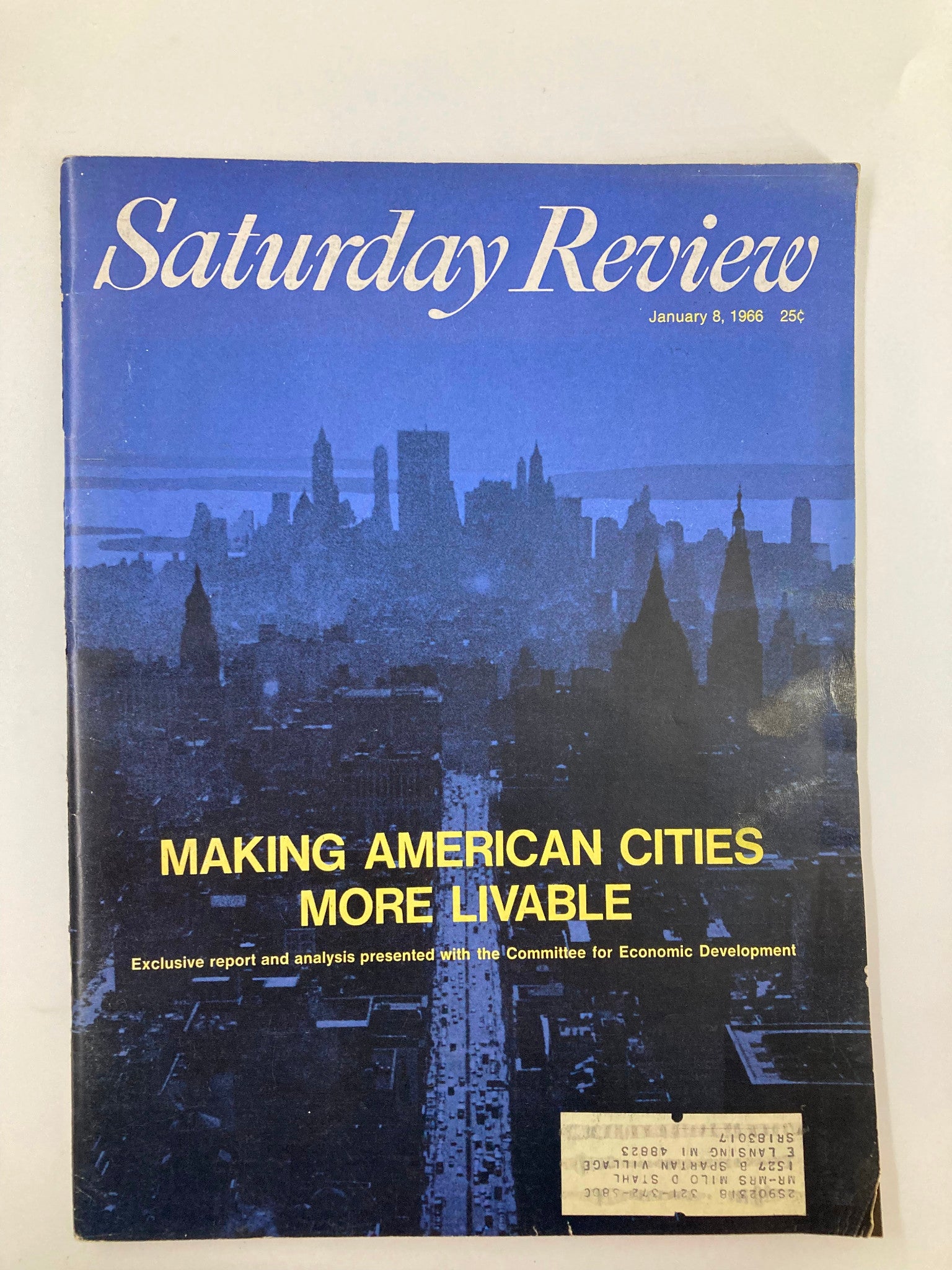 VTG Saturday Review Magazine January 8 1966 Making American Cities More Livable