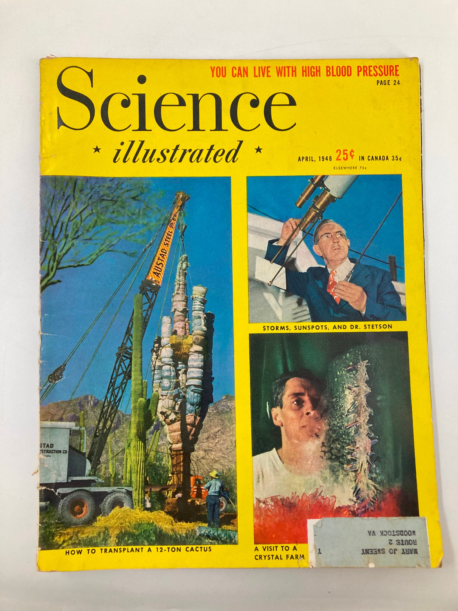 VTG Science Illustrated Magazine April 1948 How To Transplant A 12-Ton Cactus