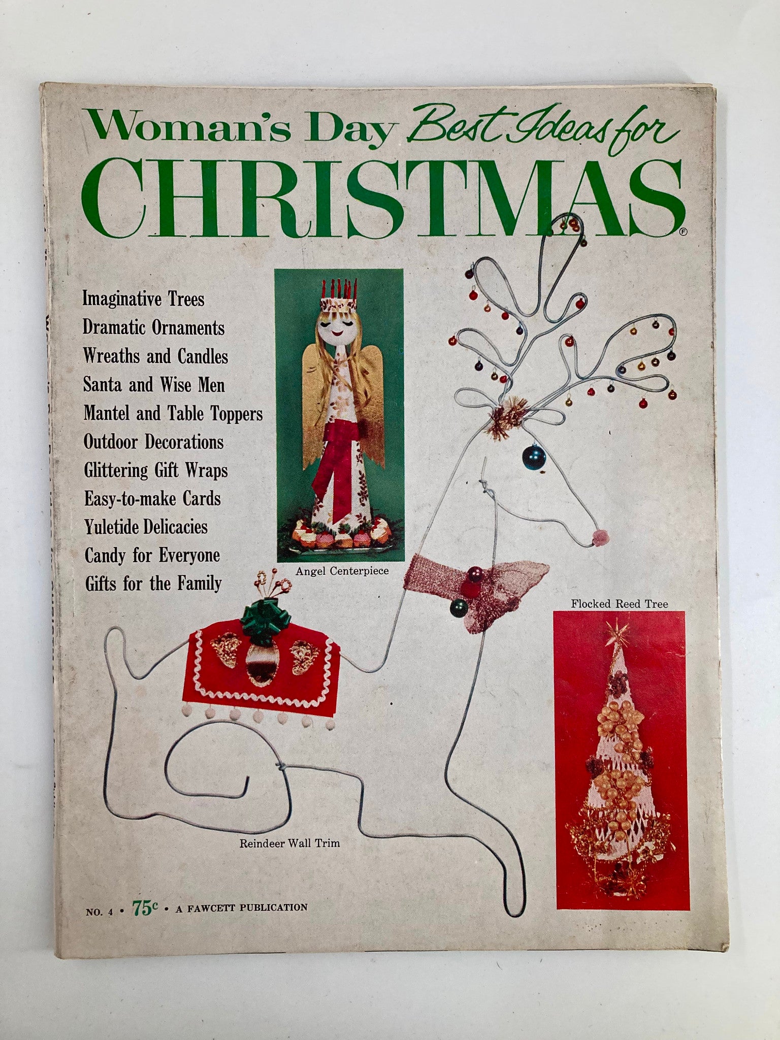 VTG Woman's Day Magazine No. 4 Dramatic Ornaments, Wreathes & Candles No Label