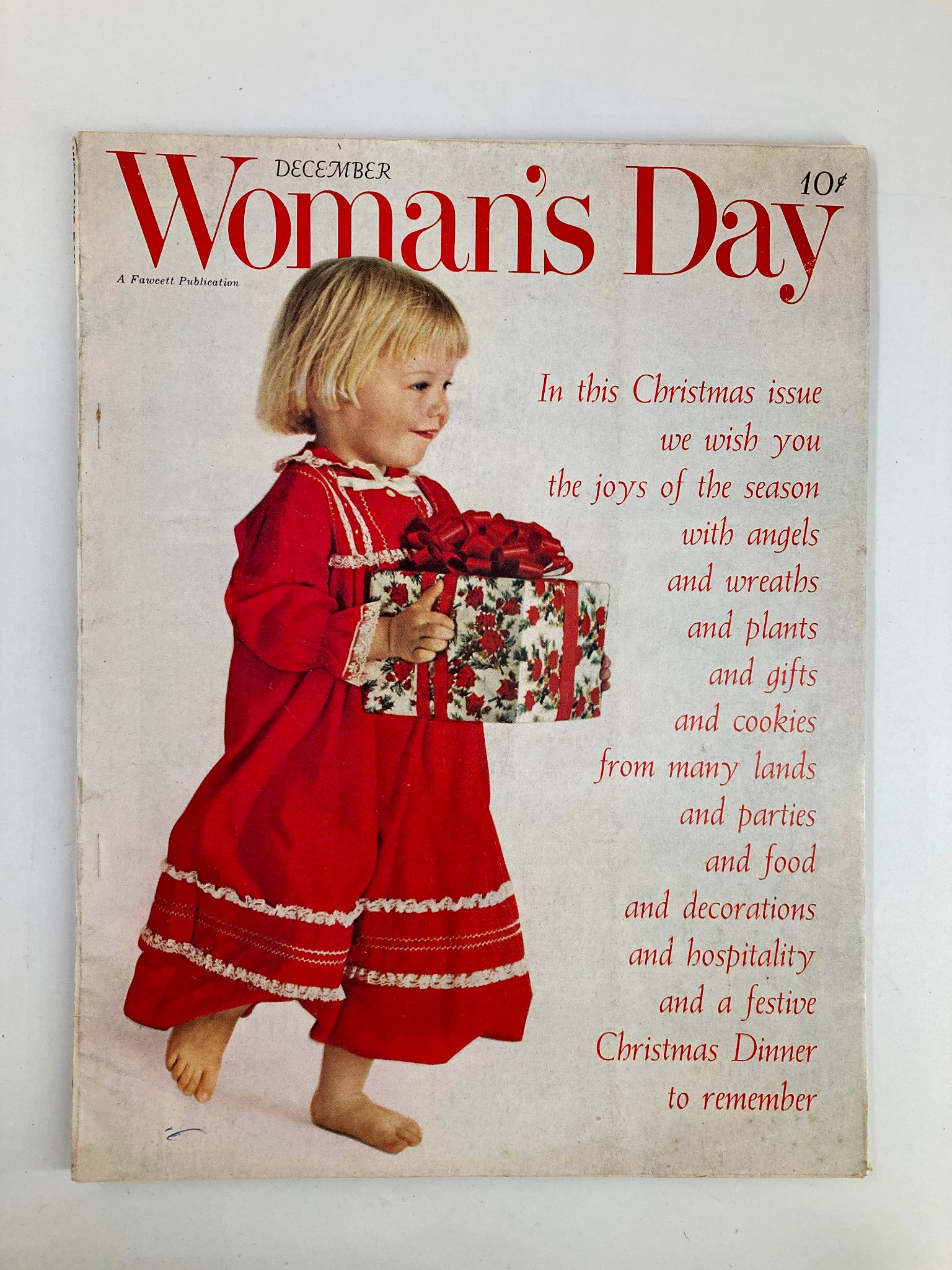 VTG Woman's Day Magazine December 1961 Festive Christmas Dinner No Label