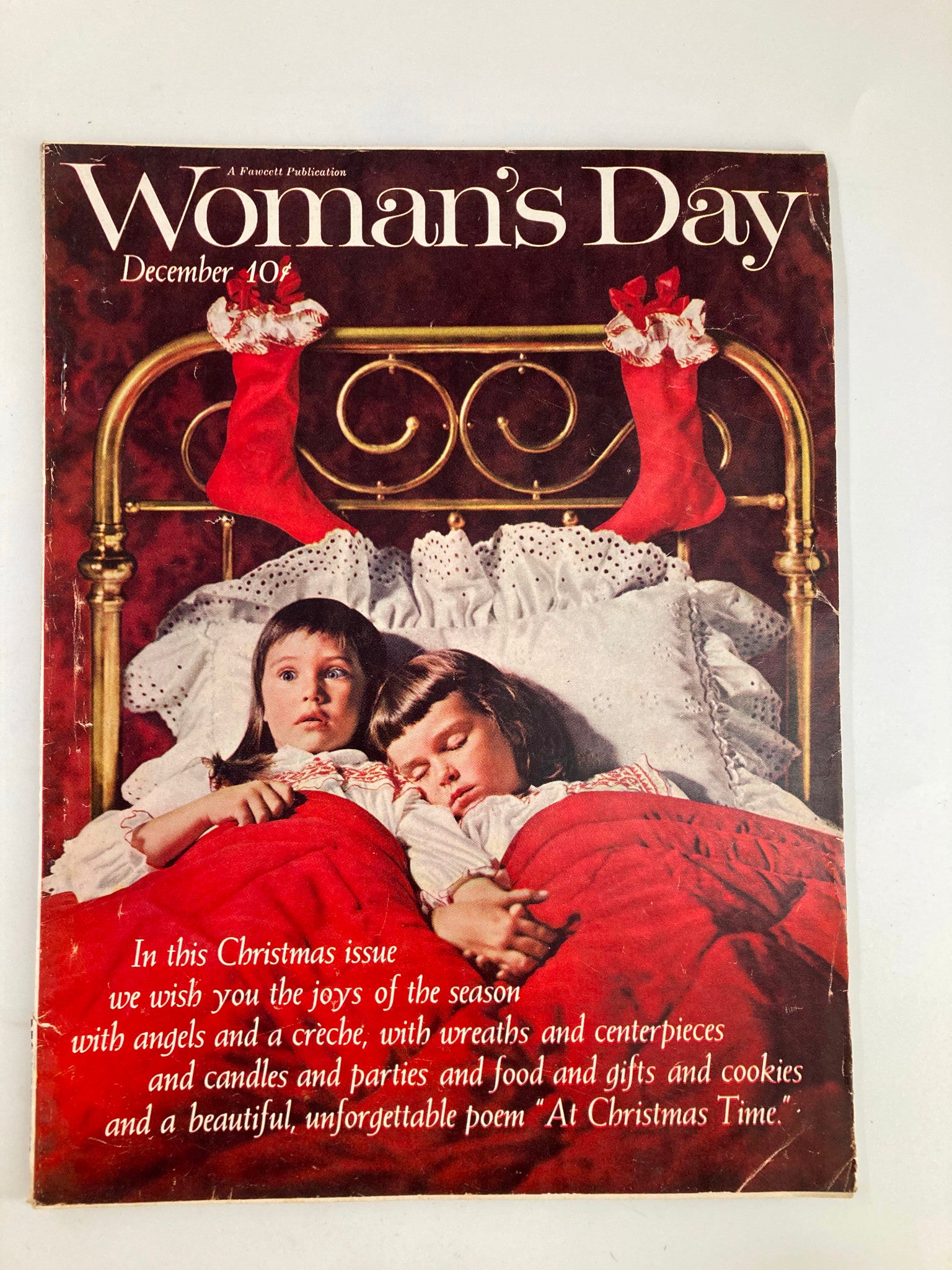 VTG Woman's Day Magazine December 1962 Poem At Christmas Time No Label