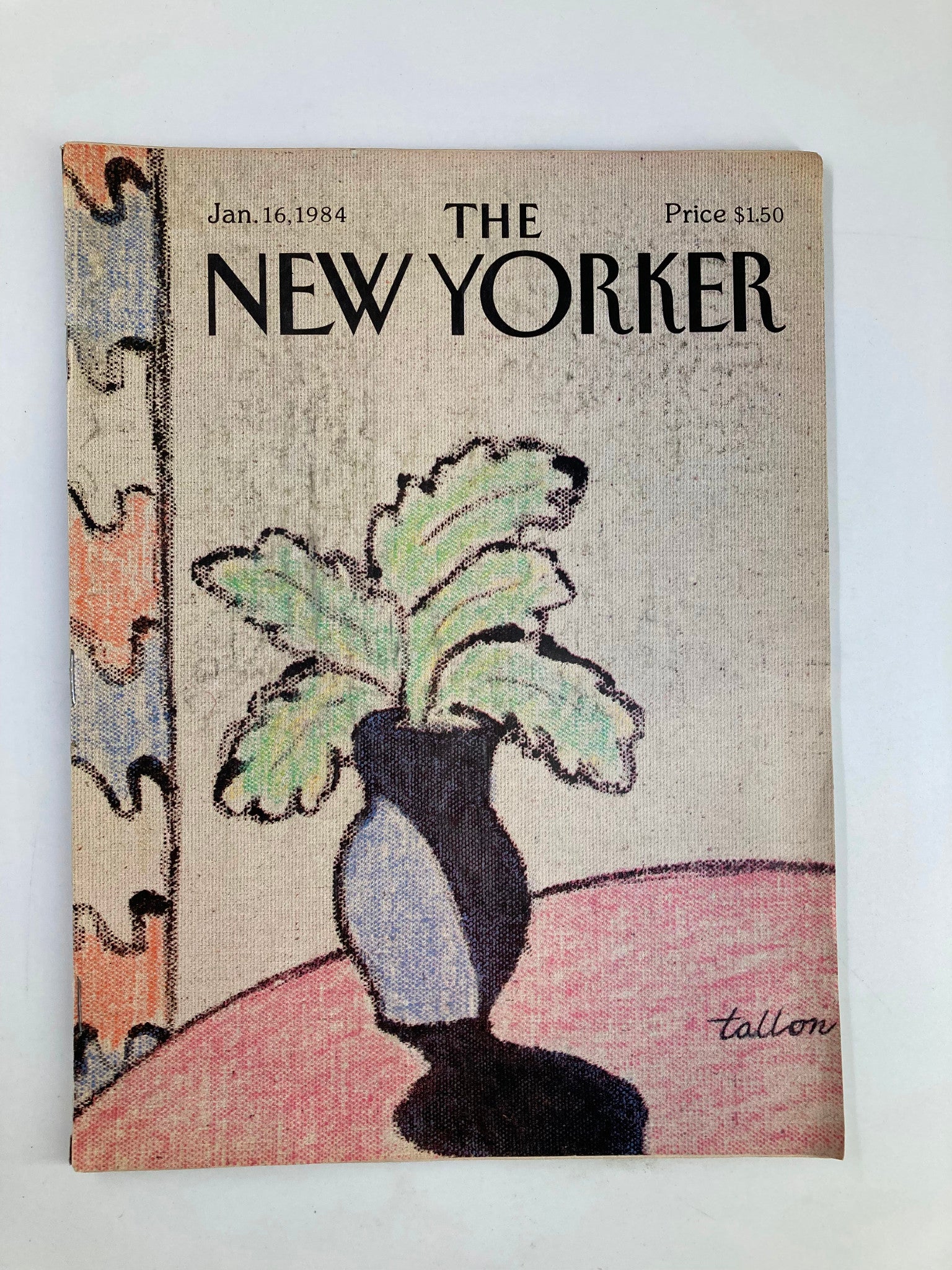 The New Yorker Magazine January 16 1984 A Flower Vase by Robert Tallon No Label