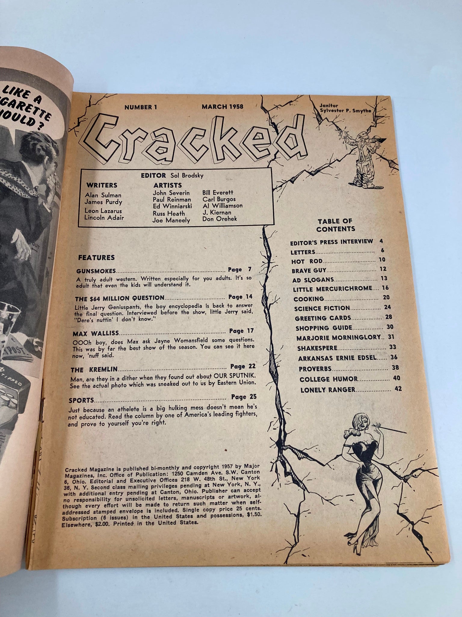 Cracked Magazine March 1958 First issue #1