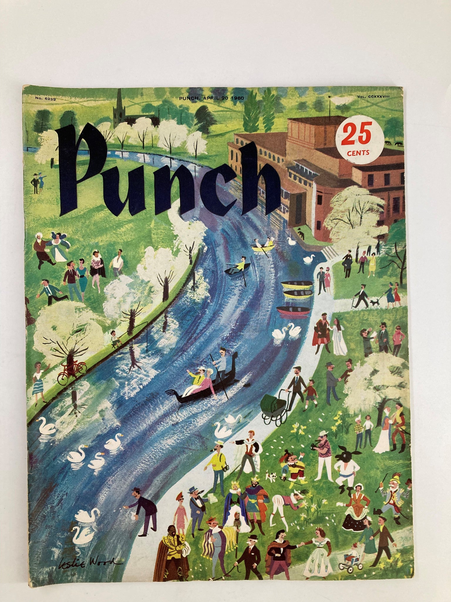 VTG Punch Magazine April 20 1960 Theme Cover by Leslie Wood No Label VG 4.0