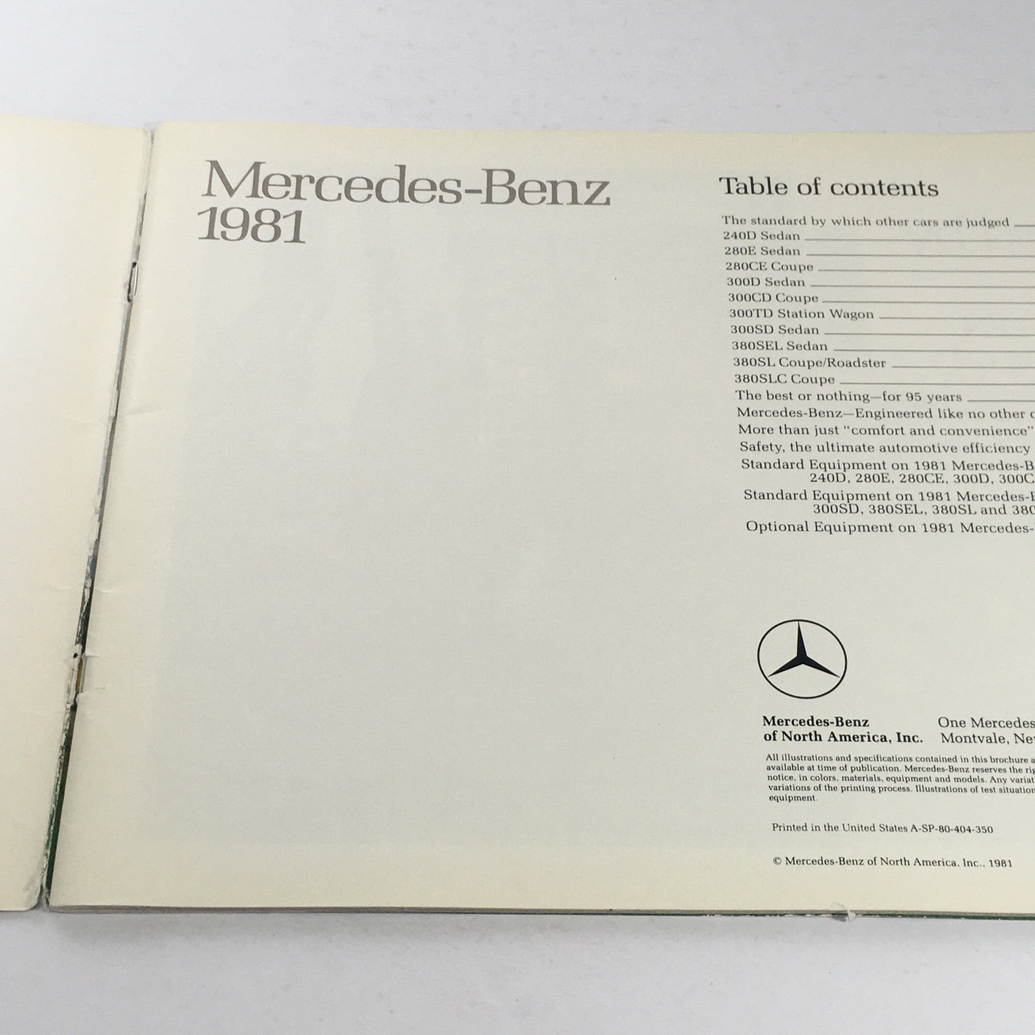 1981 Mercedes-Benz 300-CD 240-D Dealership Car Auto Brochure Catalog