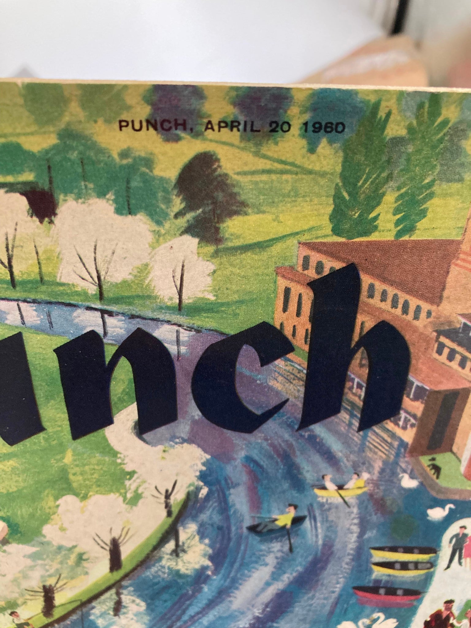 VTG Punch Magazine April 20 1960 Theme Cover by Leslie Wood No Label VG 4.0