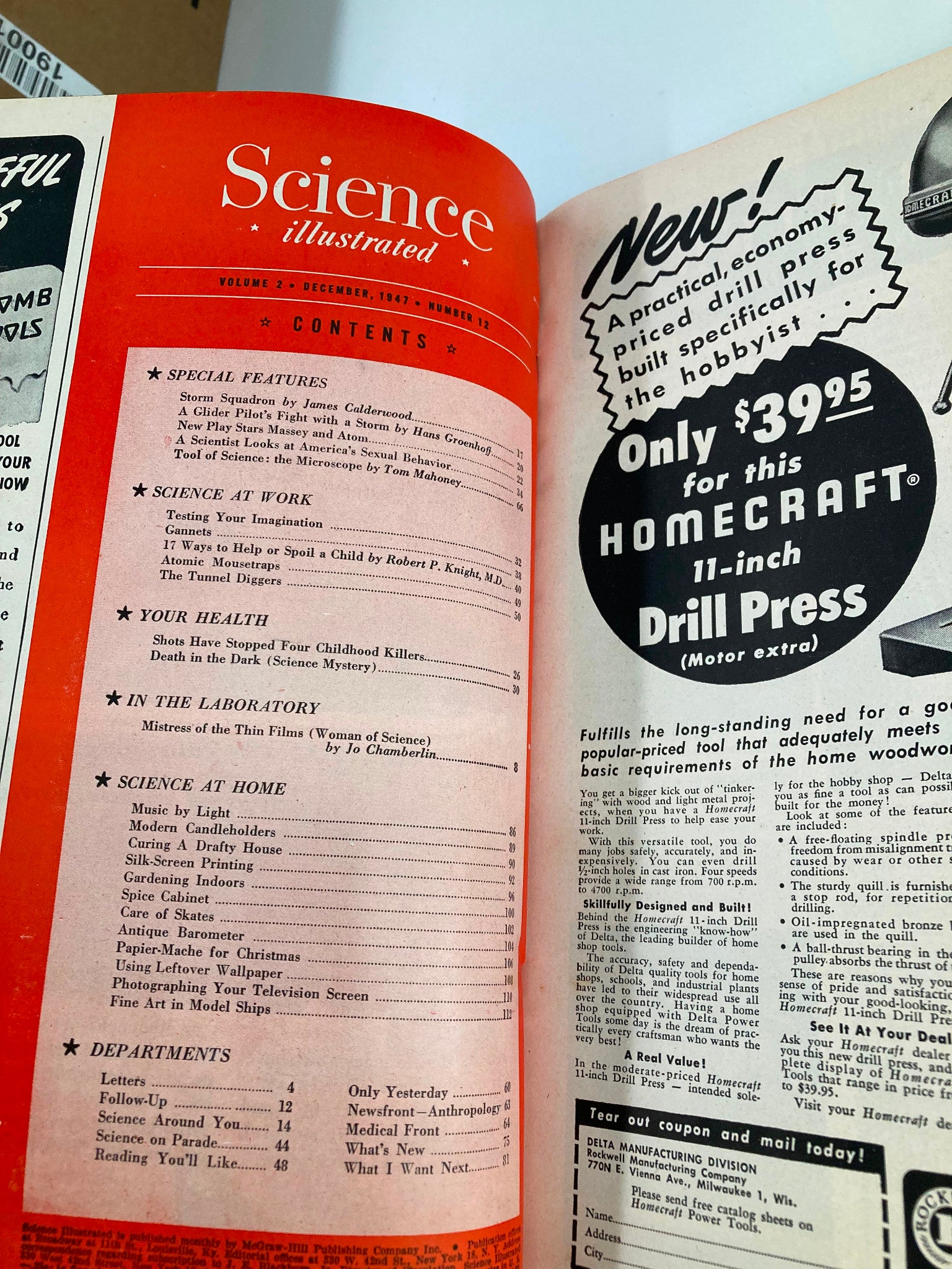 VTG Science Illustrated Magazine December 1947 The Magic of Microscope No Label