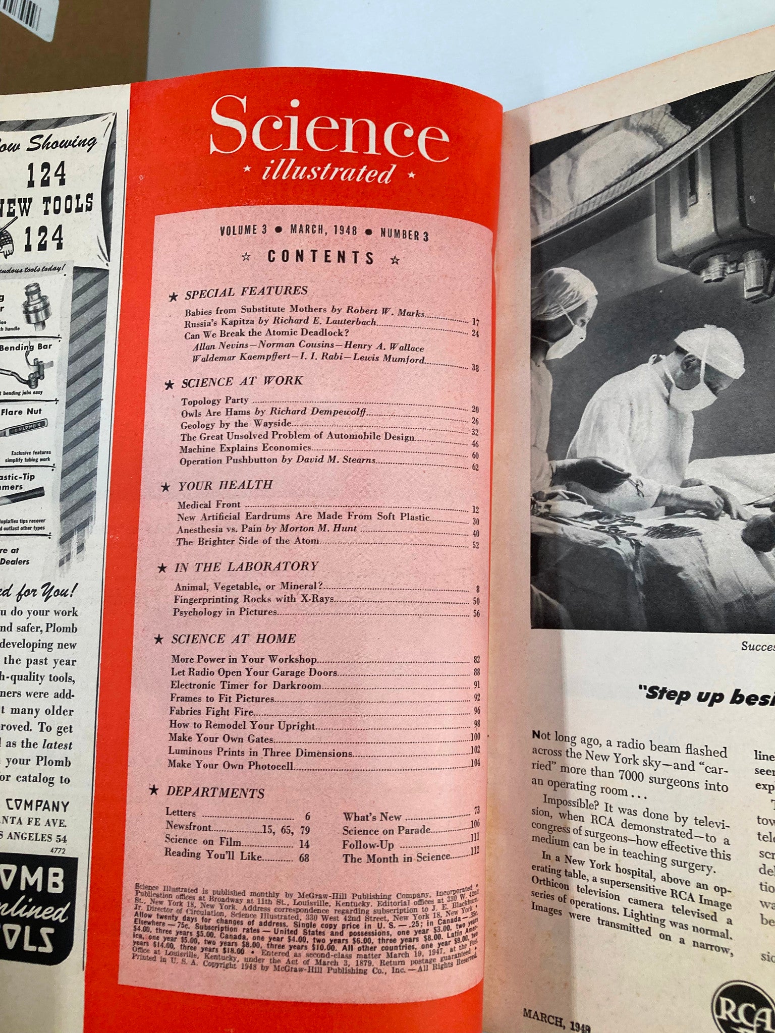 VTG Science Illustrated Magazine March 1948 Should You Fear Anesthesia? No Label